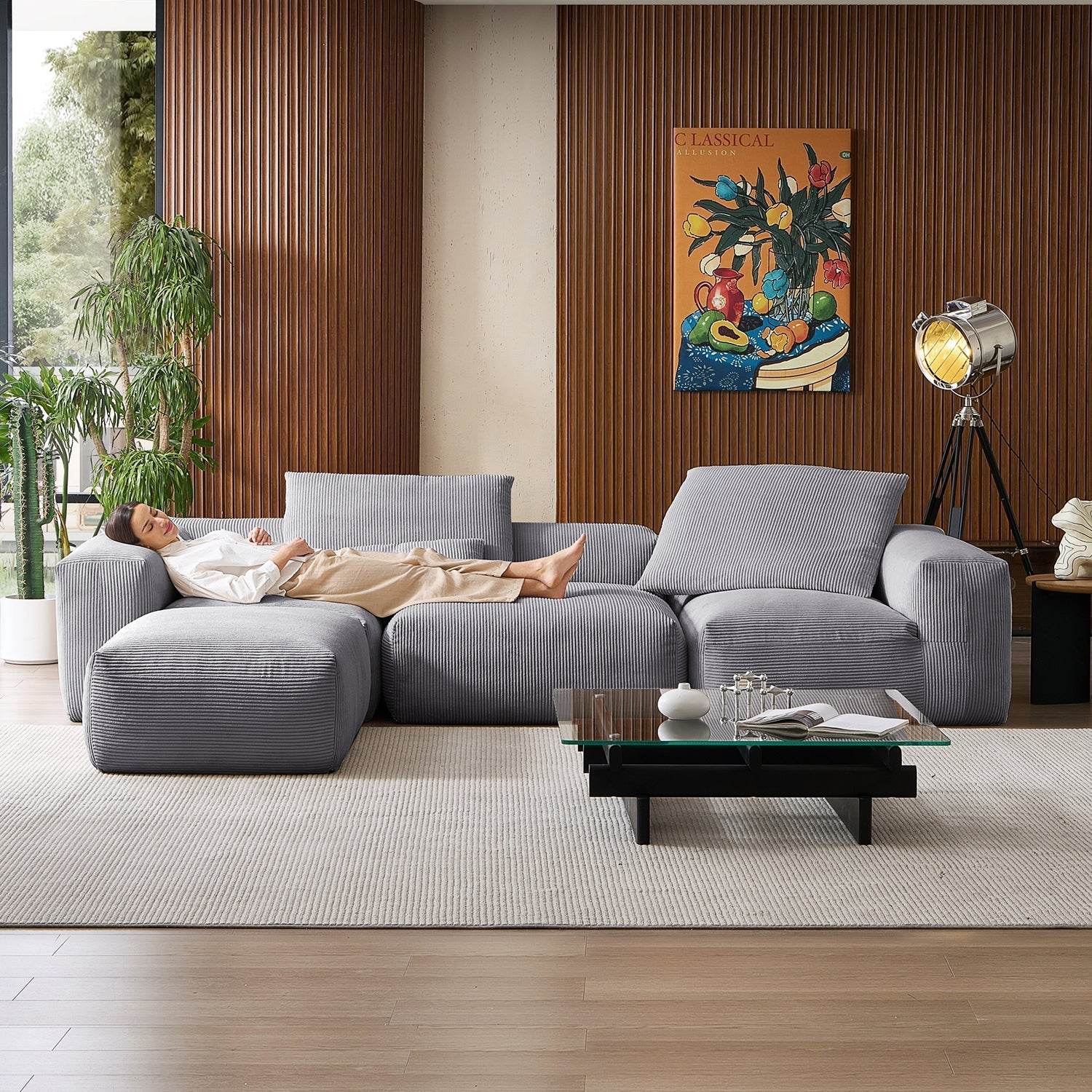 Mellow Extra Deep Sectional with Ottoman - Valyouweho