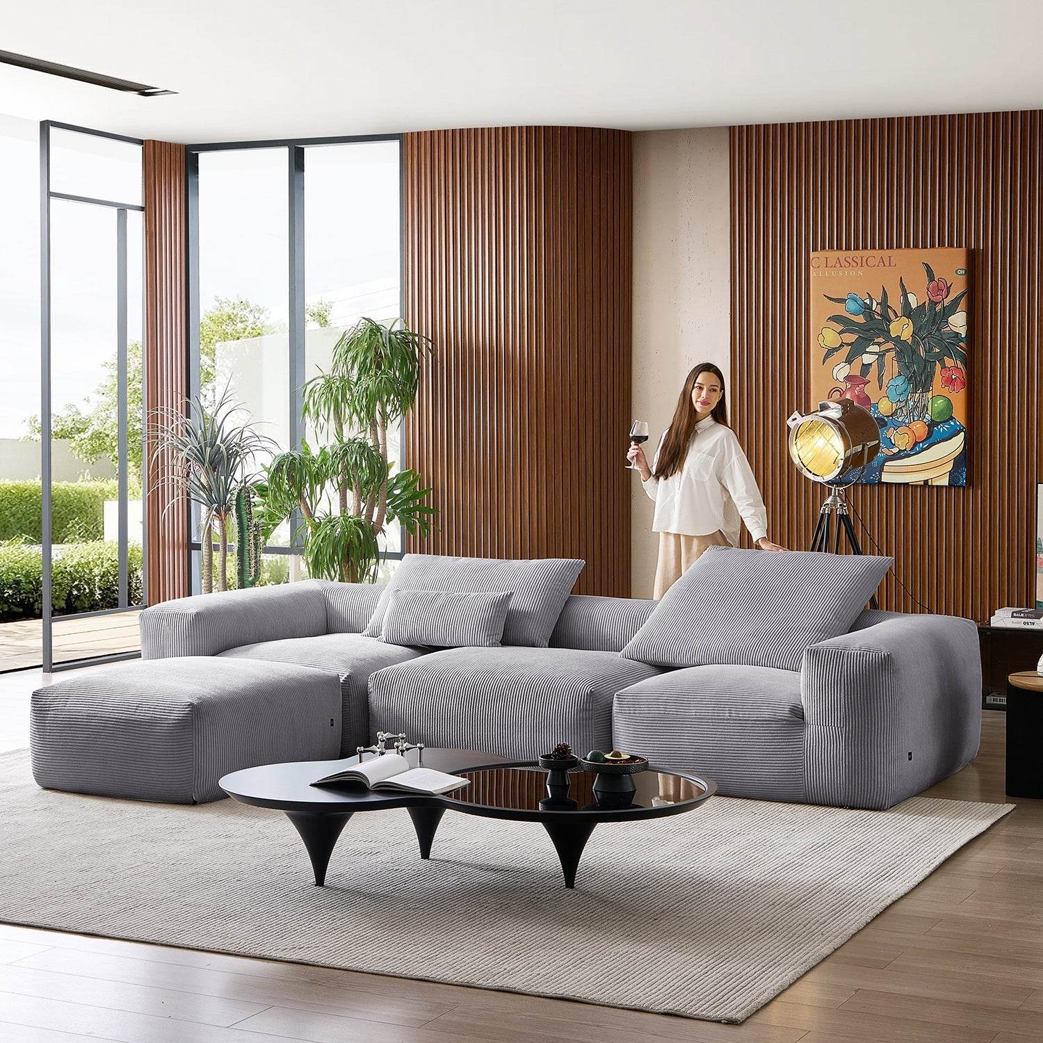 Mellow Extra Deep Sectional with Ottoman - Valyouweho
