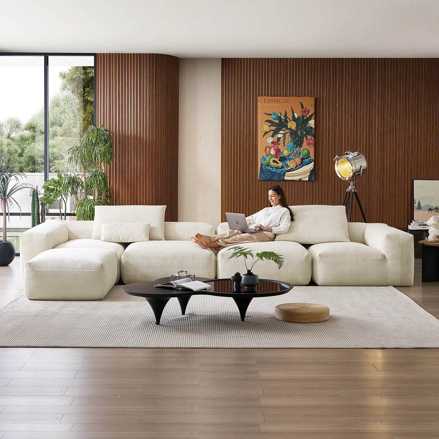 Mellow Extra Deep Sectional with Ottoman - Valyouweho