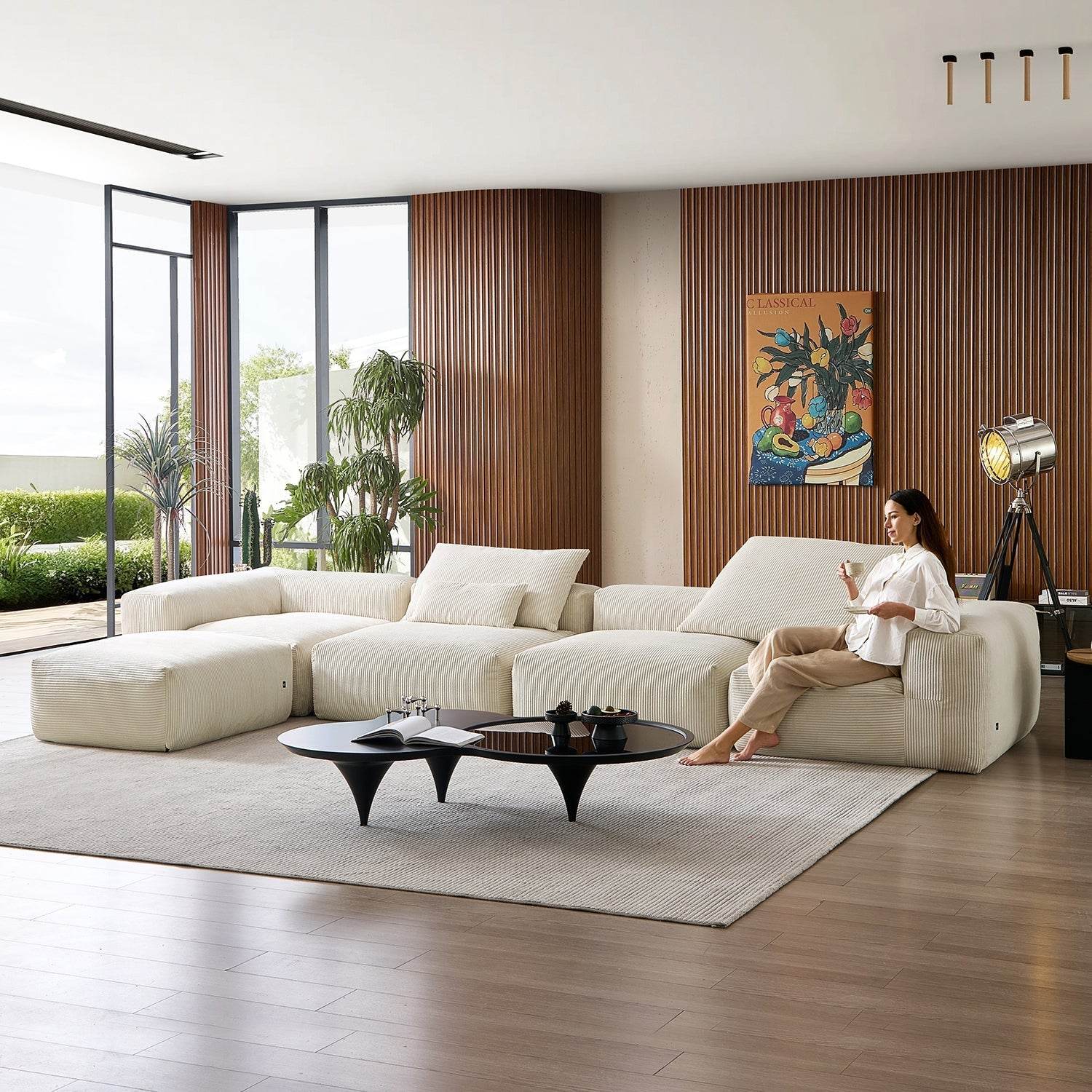 Mellow Extra Deep Sectional with Ottoman - Valyouweho