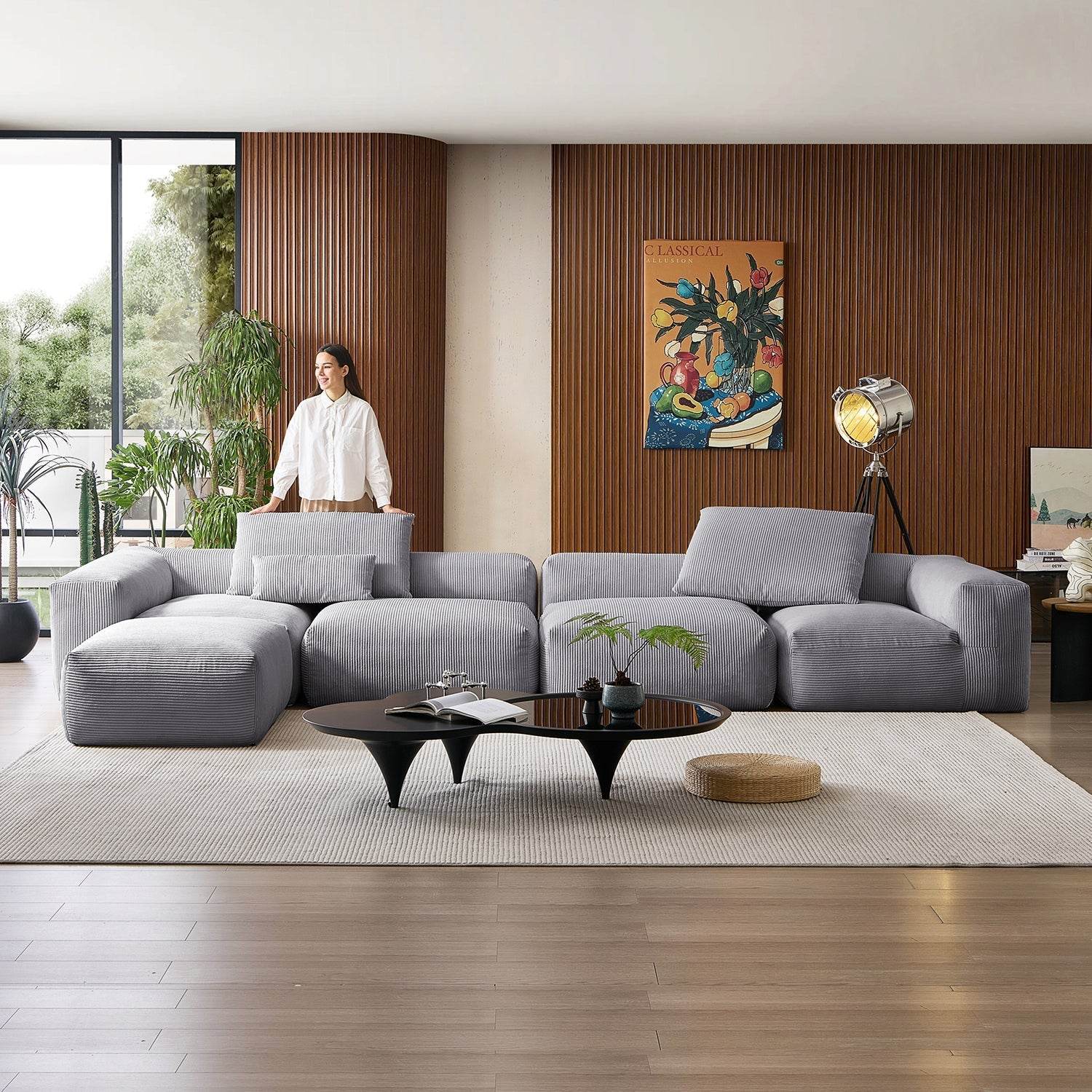 Mellow Extra Deep Sectional with Ottoman - Valyouweho
