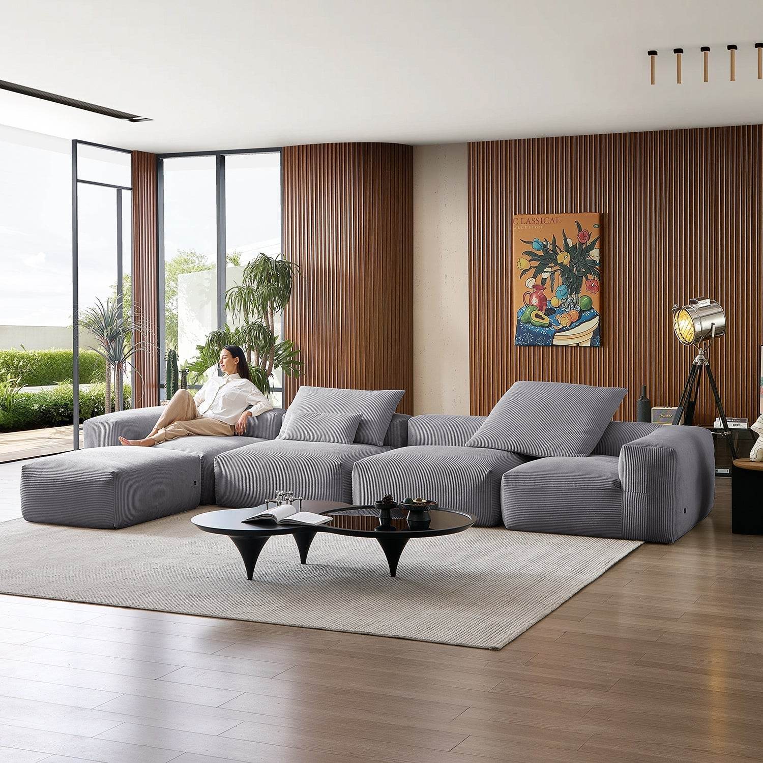 Mellow Extra Deep Sectional with Ottoman - Valyouweho