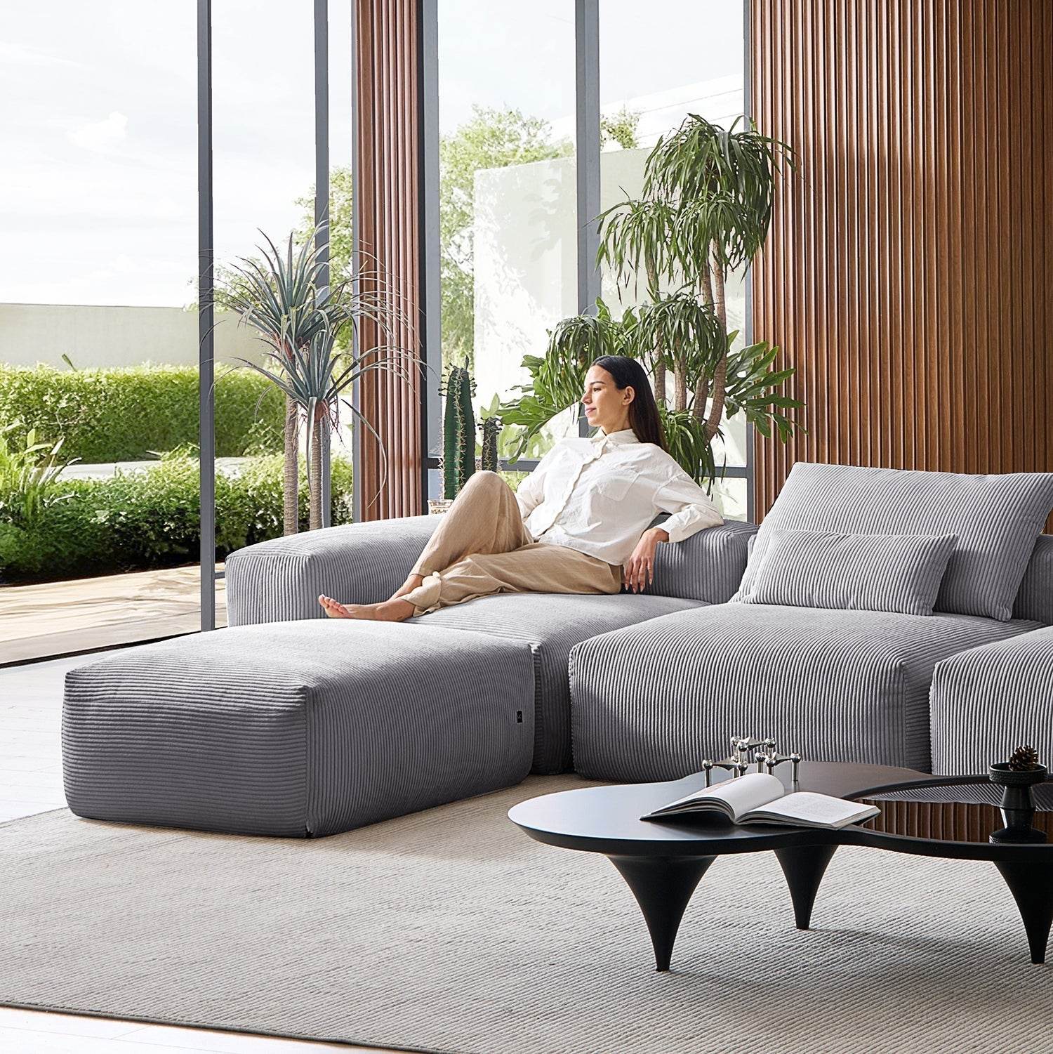 Mellow Extra Deep Sectional with Ottoman - Valyouweho