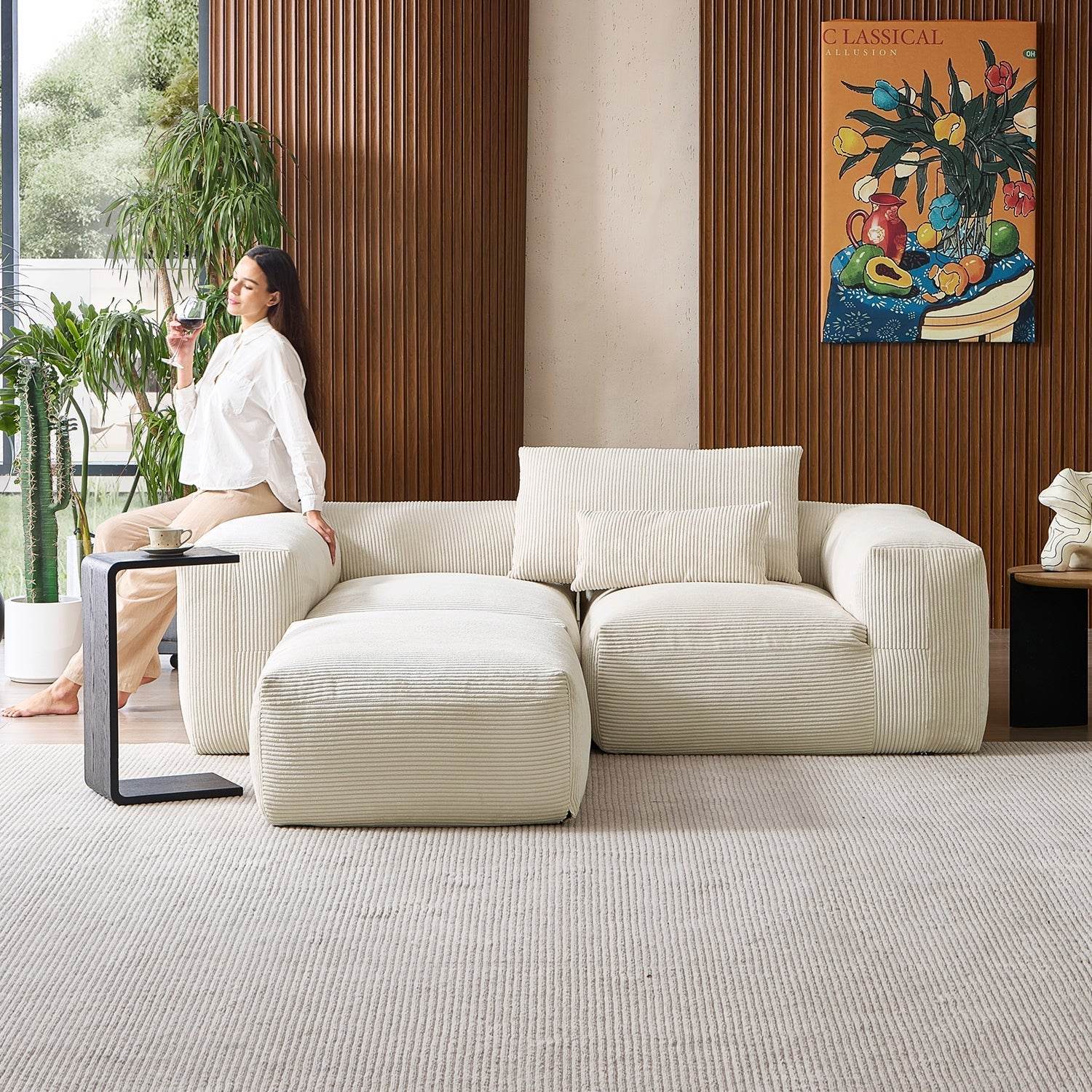 Mellow Extra Deep Sectional with Ottoman - Valyouweho