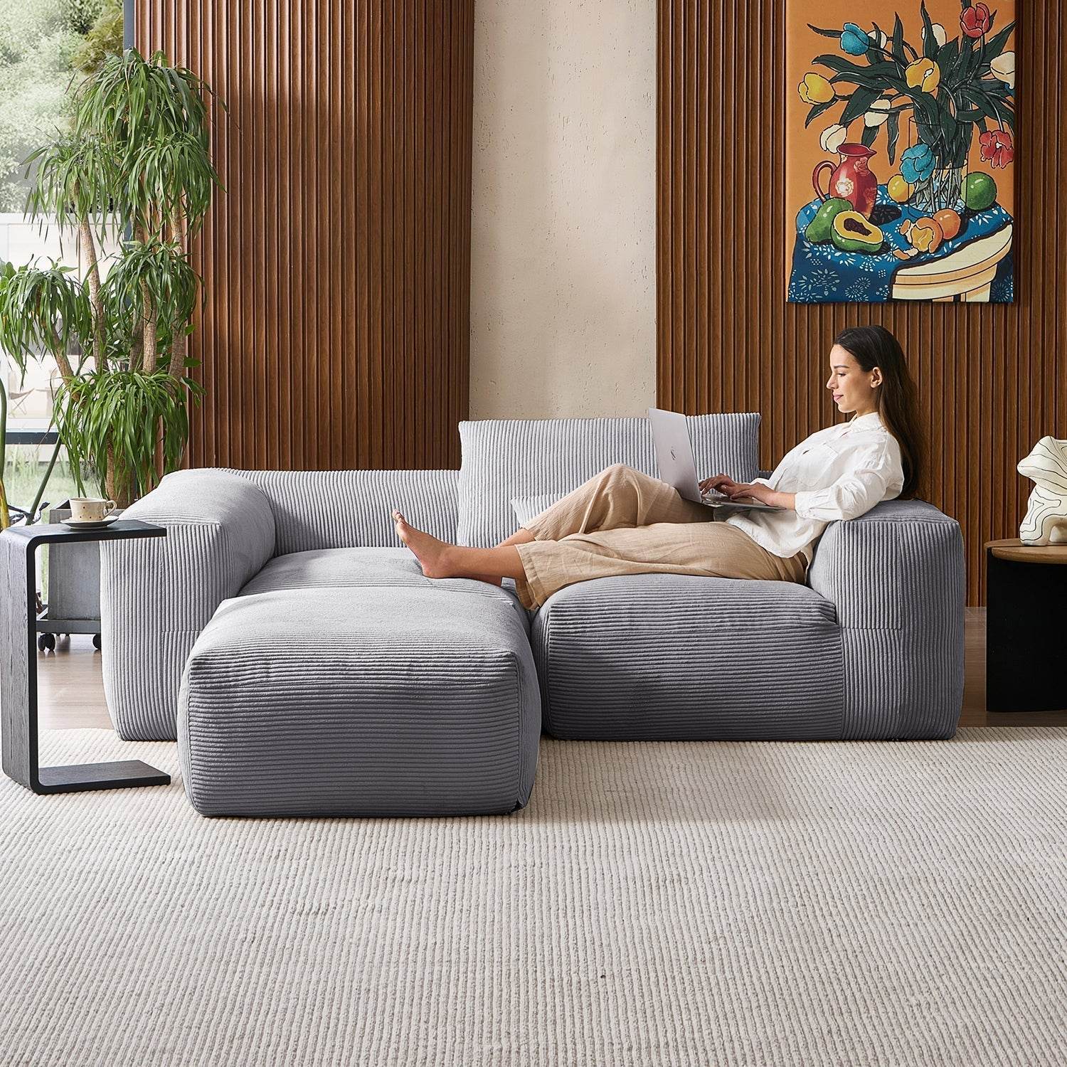 Mellow Extra Deep Sectional with Ottoman - Valyouweho
