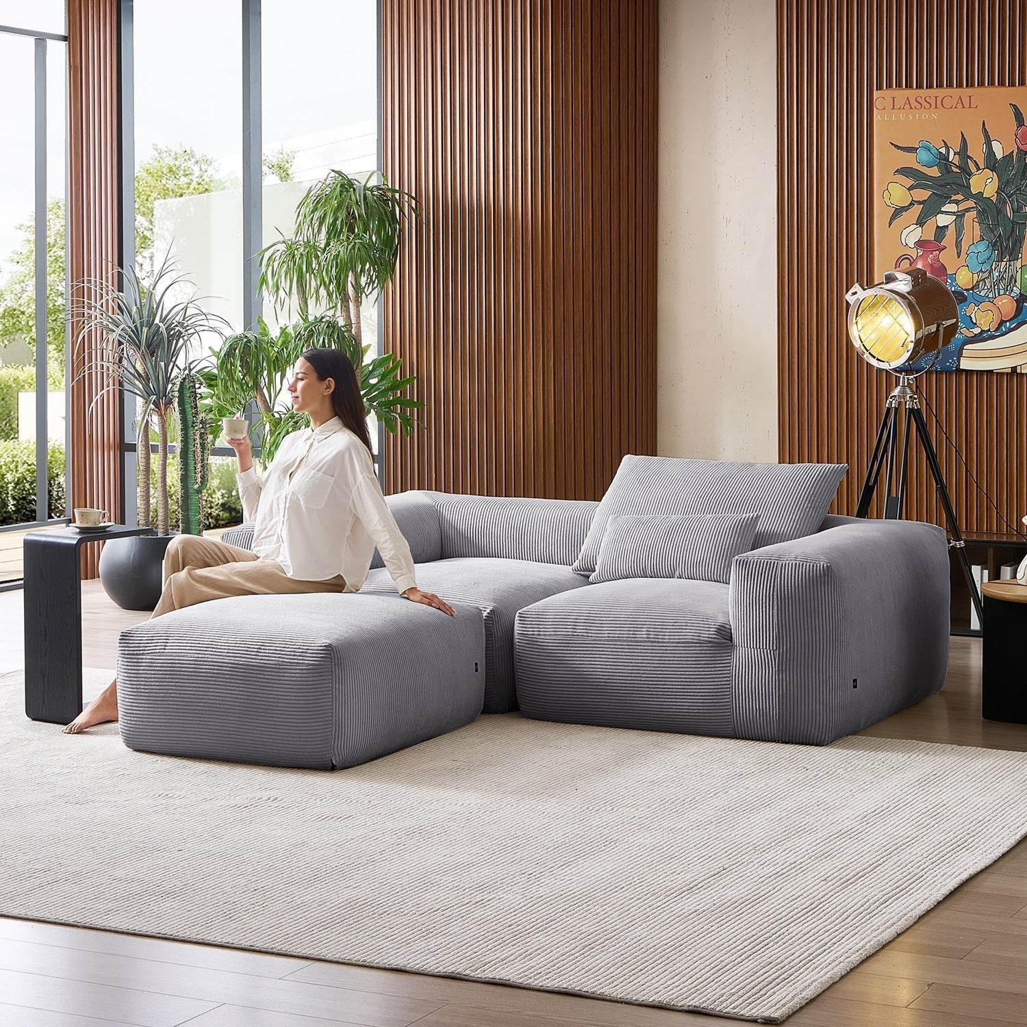Mellow Extra Deep Sectional with Ottoman - Valyouweho