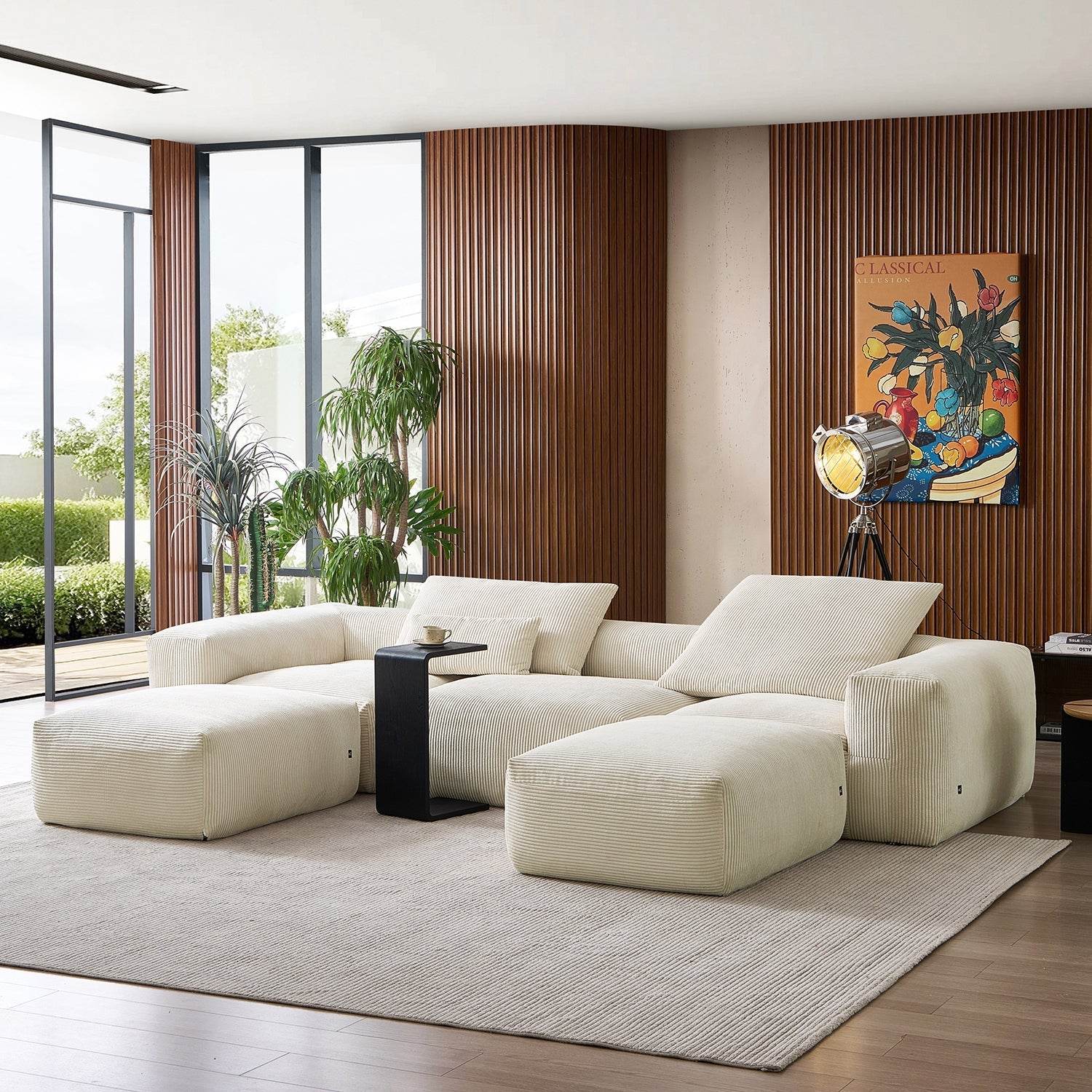 Mellow Extra Deep U Sectional with Ottoman - Valyouweho