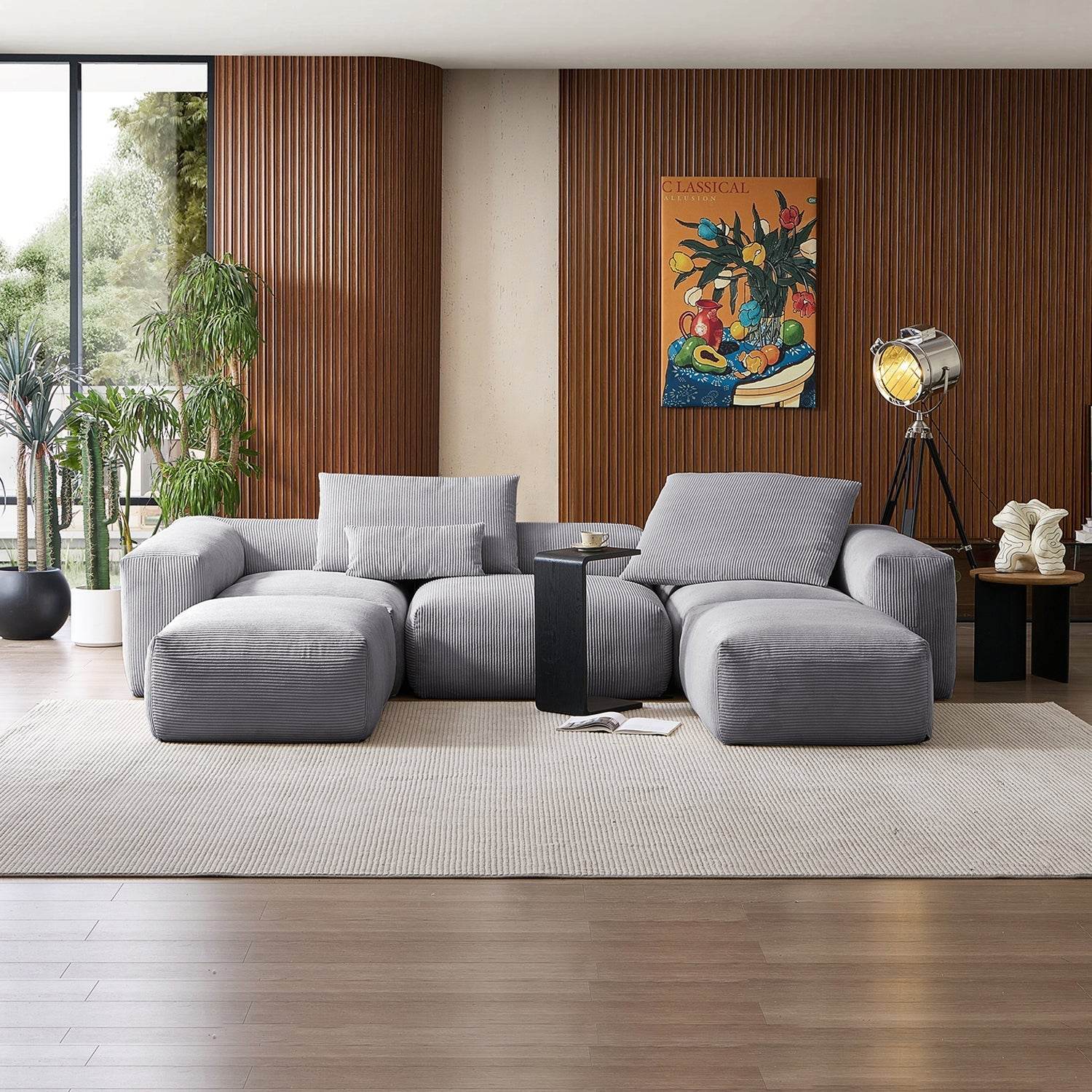 Mellow Extra Deep U Sectional with Ottoman - Valyouweho