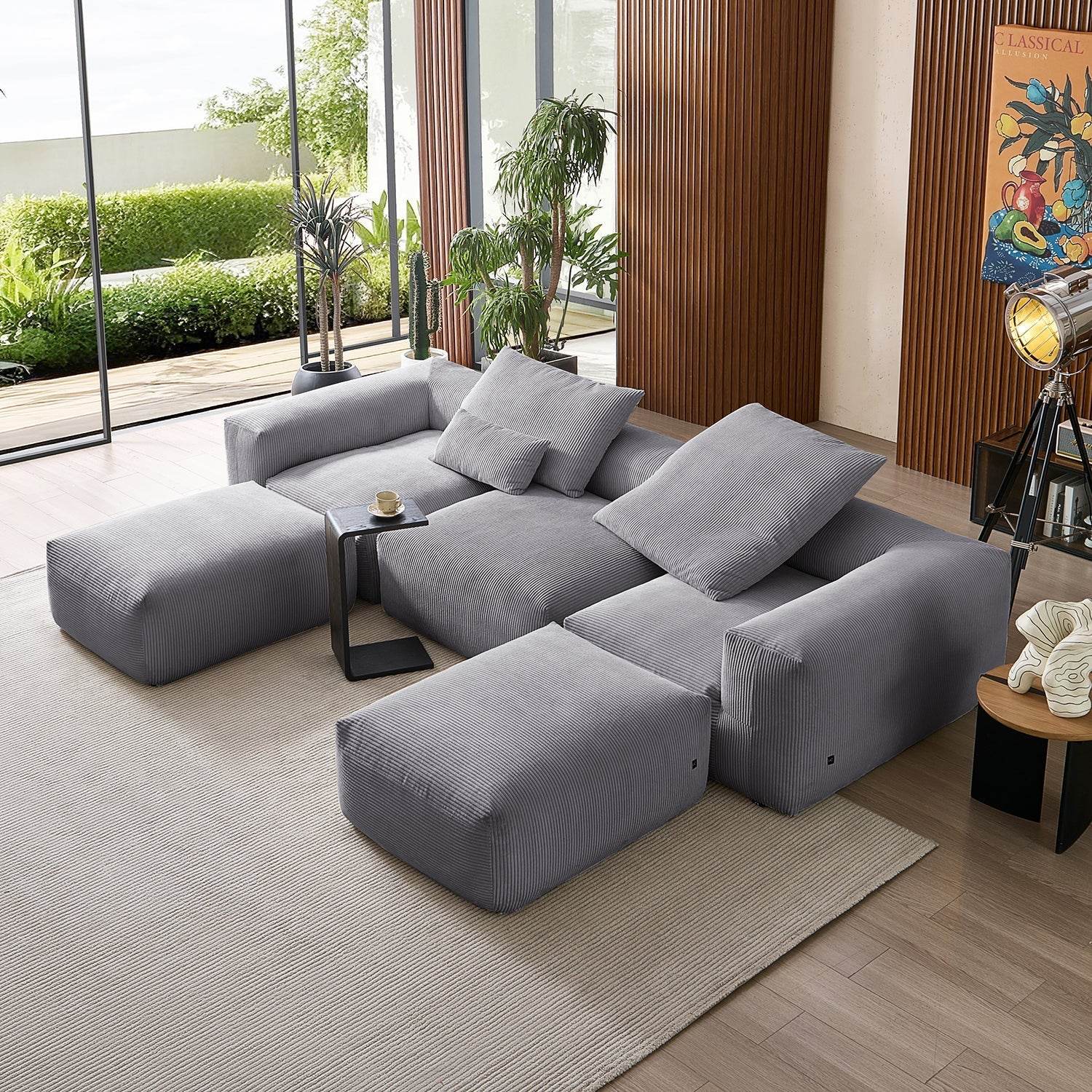 Mellow Extra Deep U Sectional with Ottoman - Valyouweho