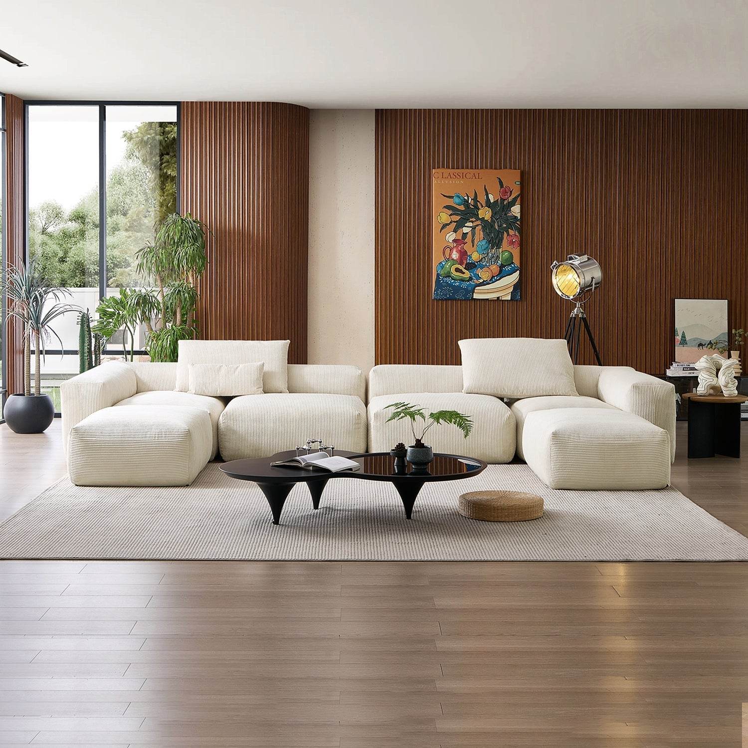 Mellow Extra Deep U Sectional with Ottoman - Valyouweho