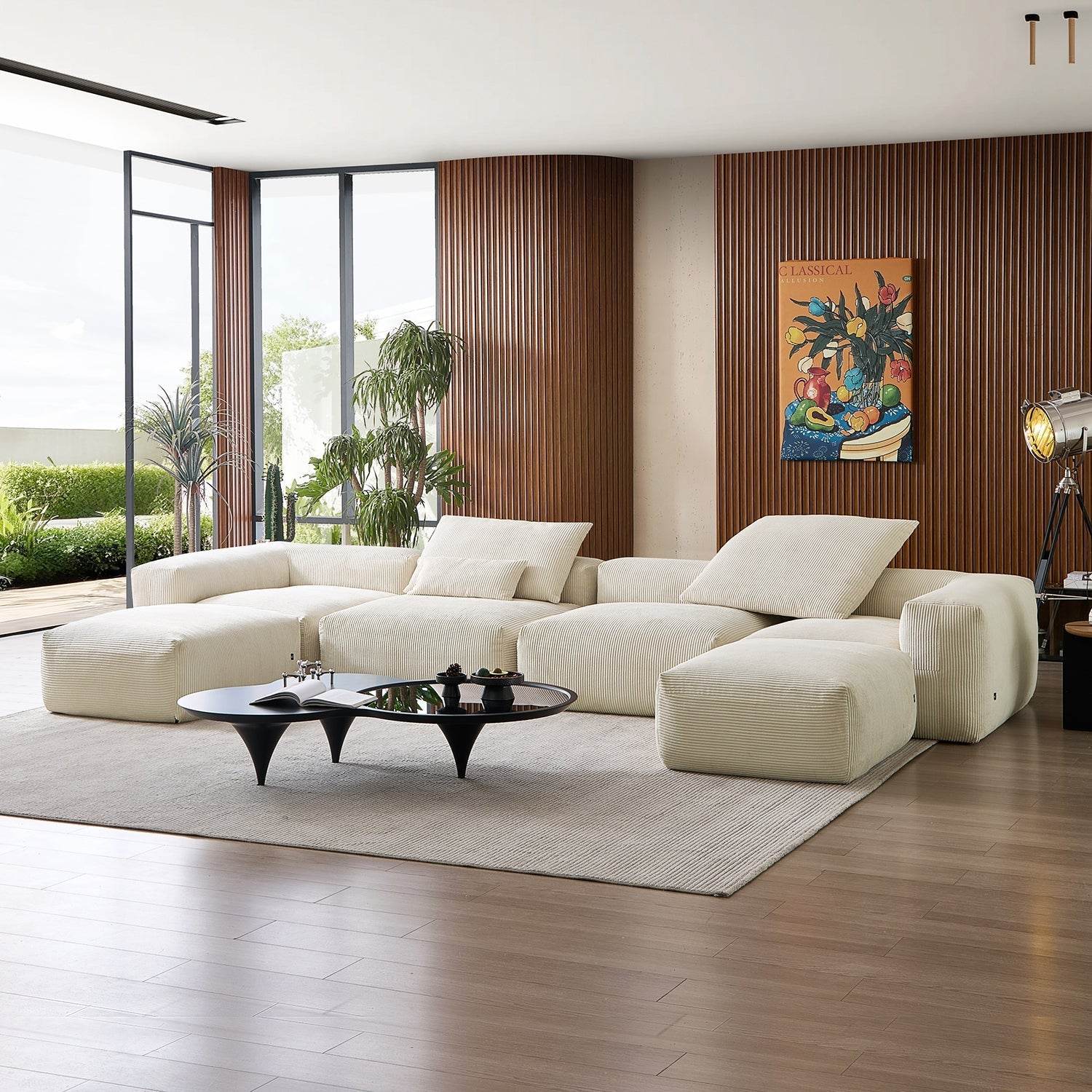 Mellow Extra Deep U Sectional with Ottoman - Valyouweho