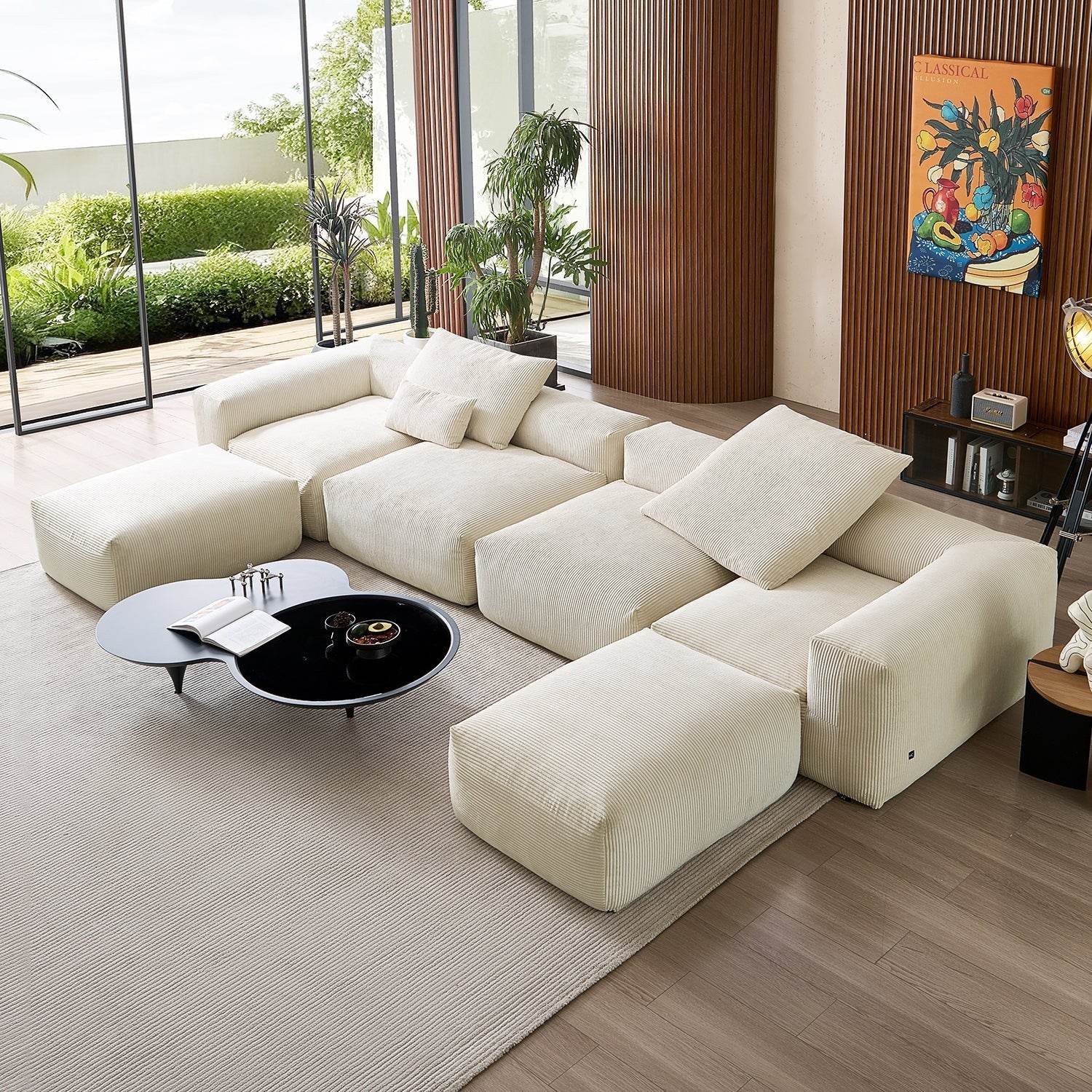 Mellow Extra Deep U Sectional with Ottoman - Valyouweho