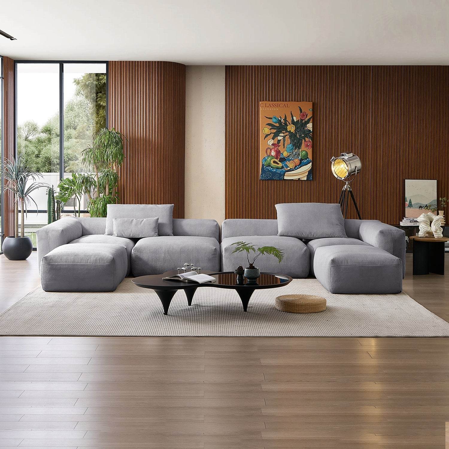 Mellow Extra Deep U Sectional with Ottoman - Valyouweho