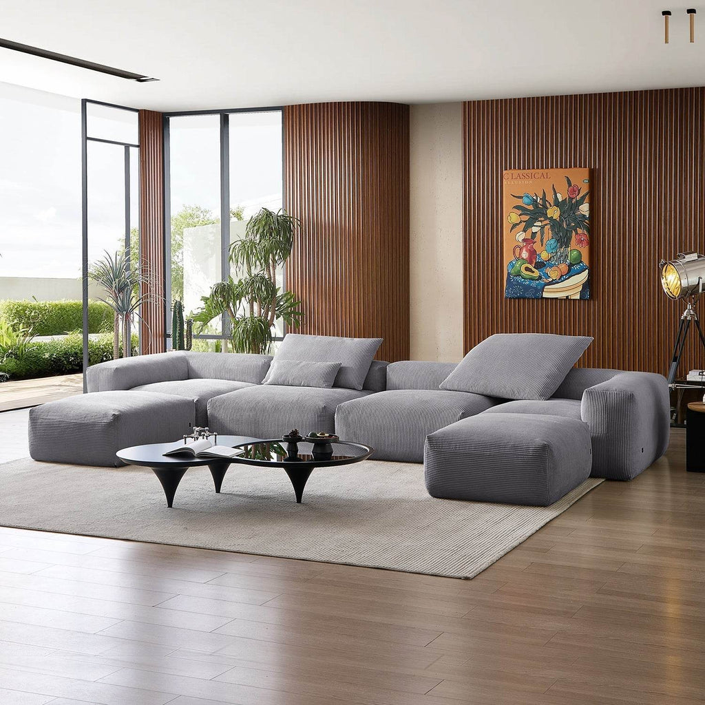 Mellow Extra Deep U Sectional with Ottoman - Valyouweho