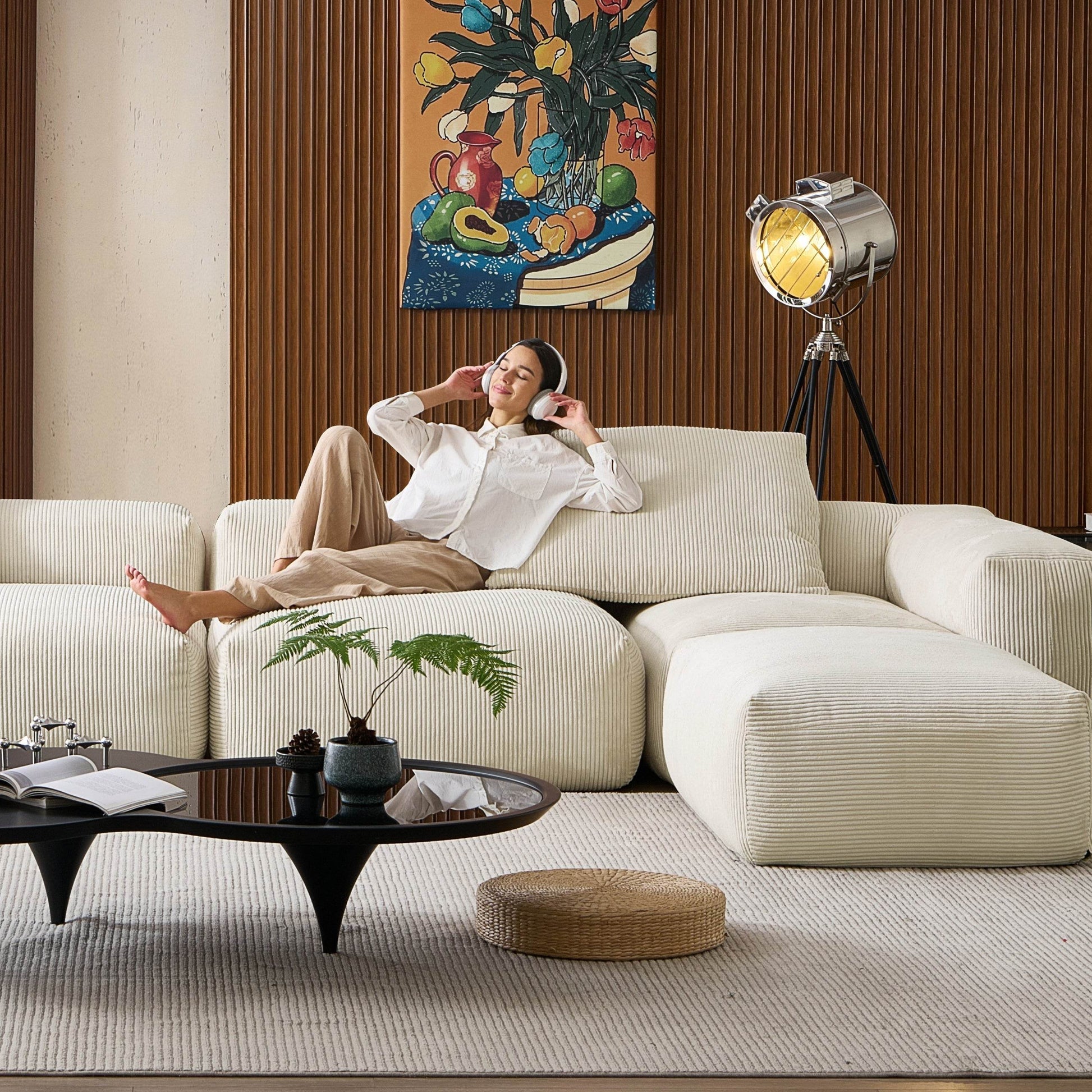 Mellow Extra Deep U Sectional with Ottoman - Valyouweho