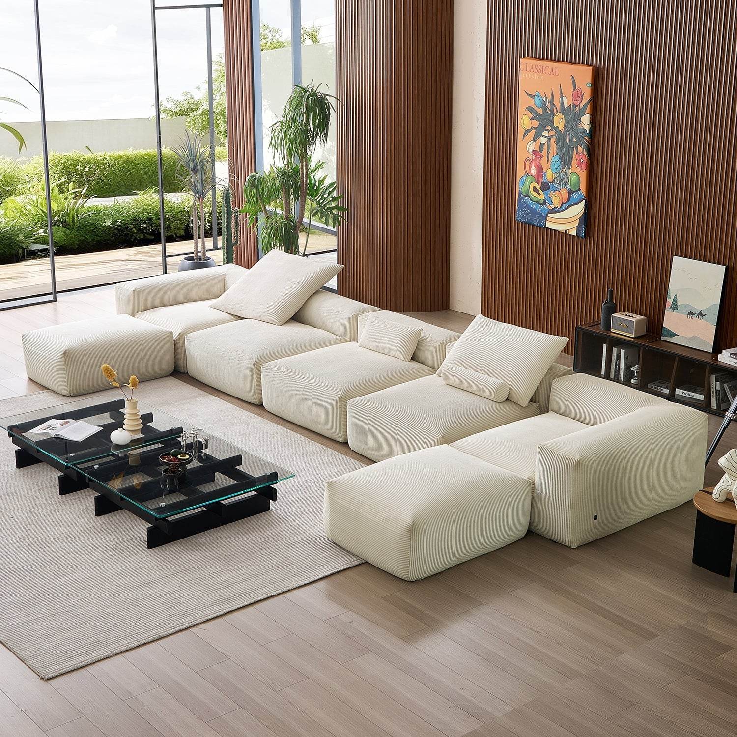Mellow Extra Deep U Sectional with Ottoman - Valyouweho