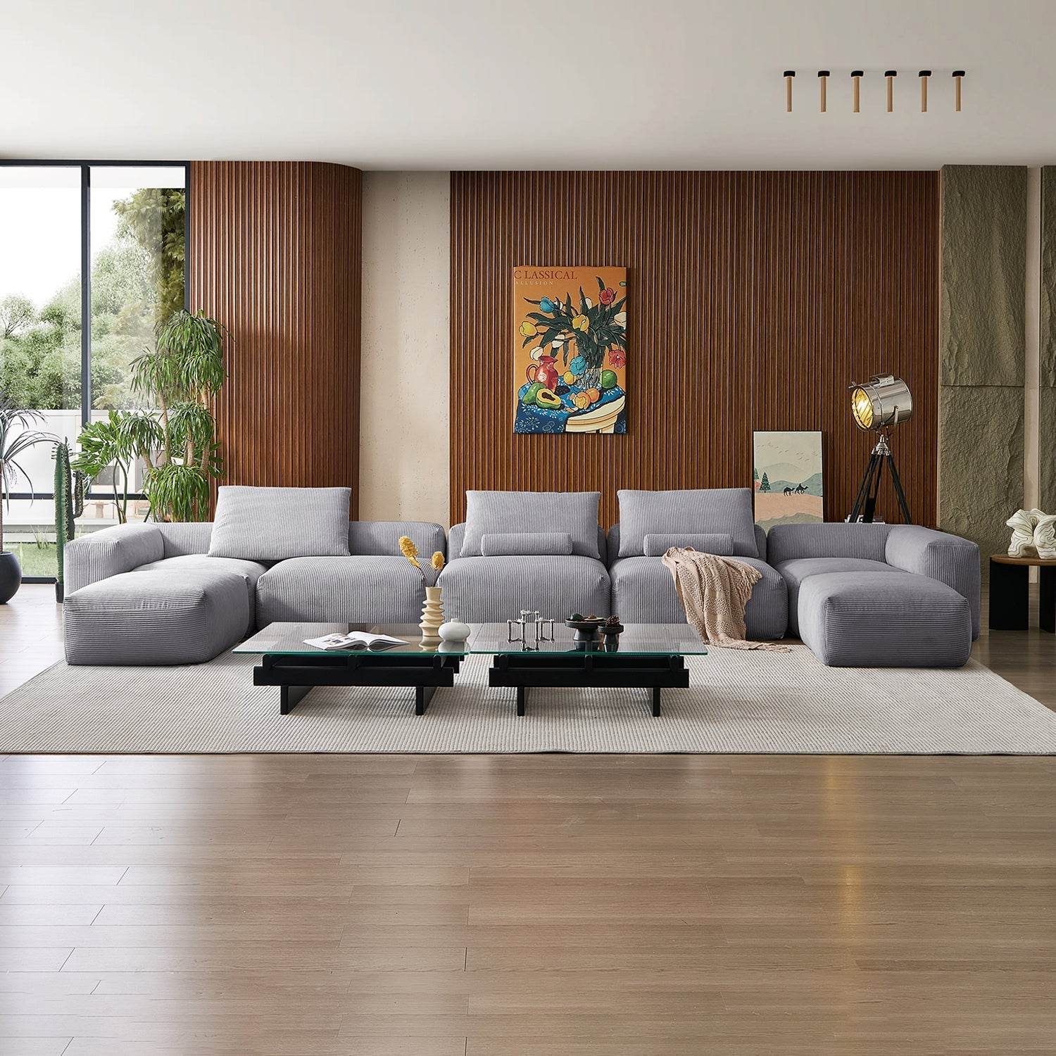 Mellow Extra Deep U Sectional with Ottoman - Valyouweho