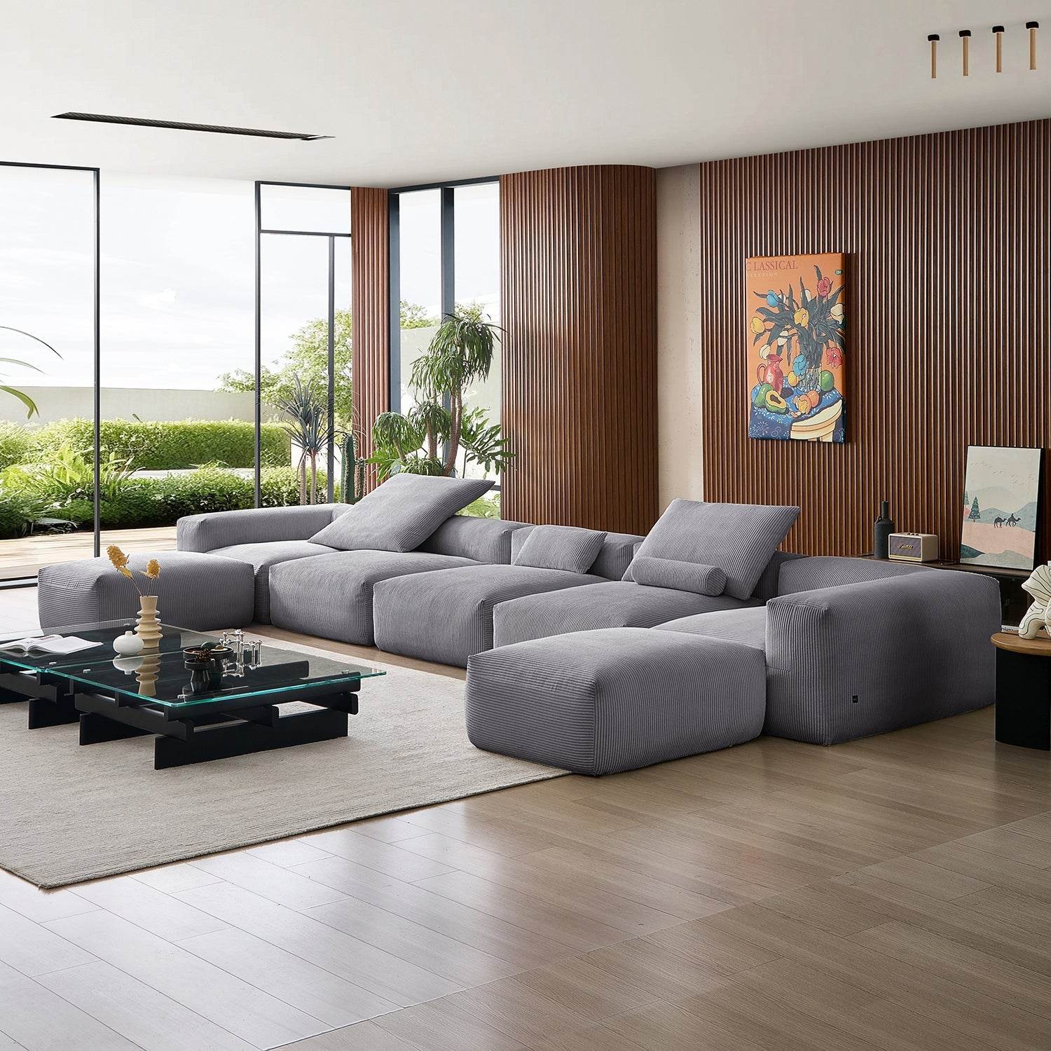 Mellow Extra Deep U Sectional with Ottoman - Valyouweho