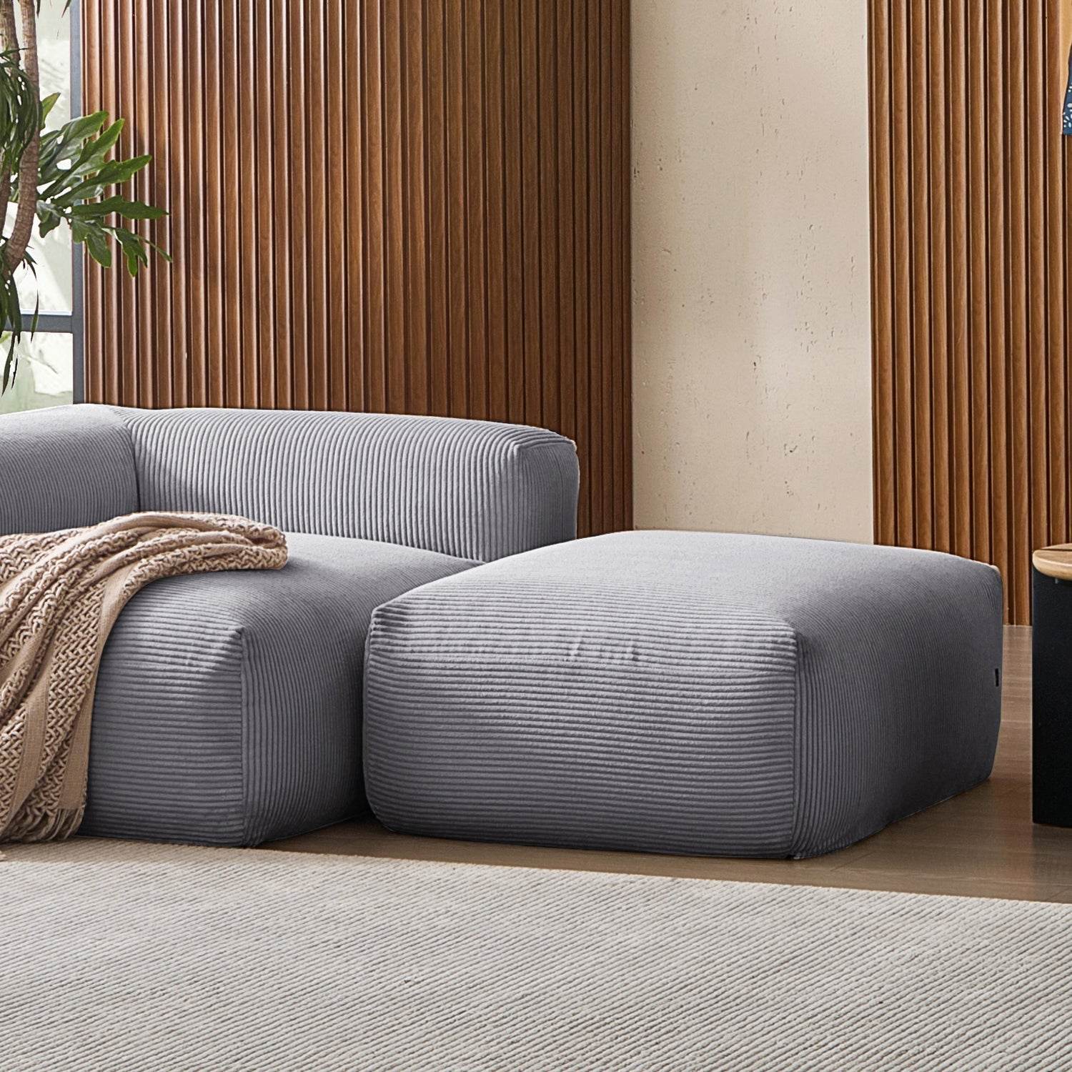 Mellow Half-Closed Sectional with Ottoman - Valyouweho