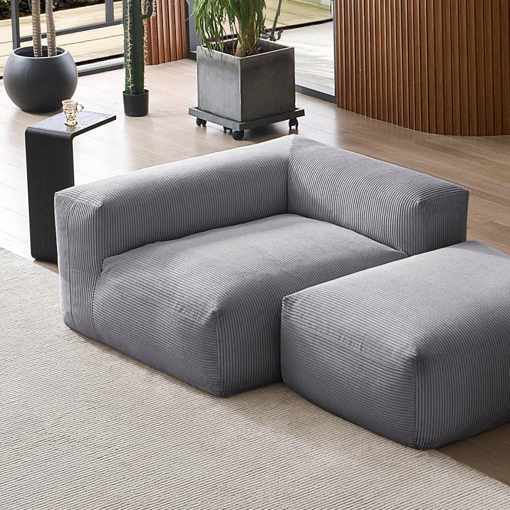 Mellow Half-Closed Sectional with Ottoman - Valyouweho