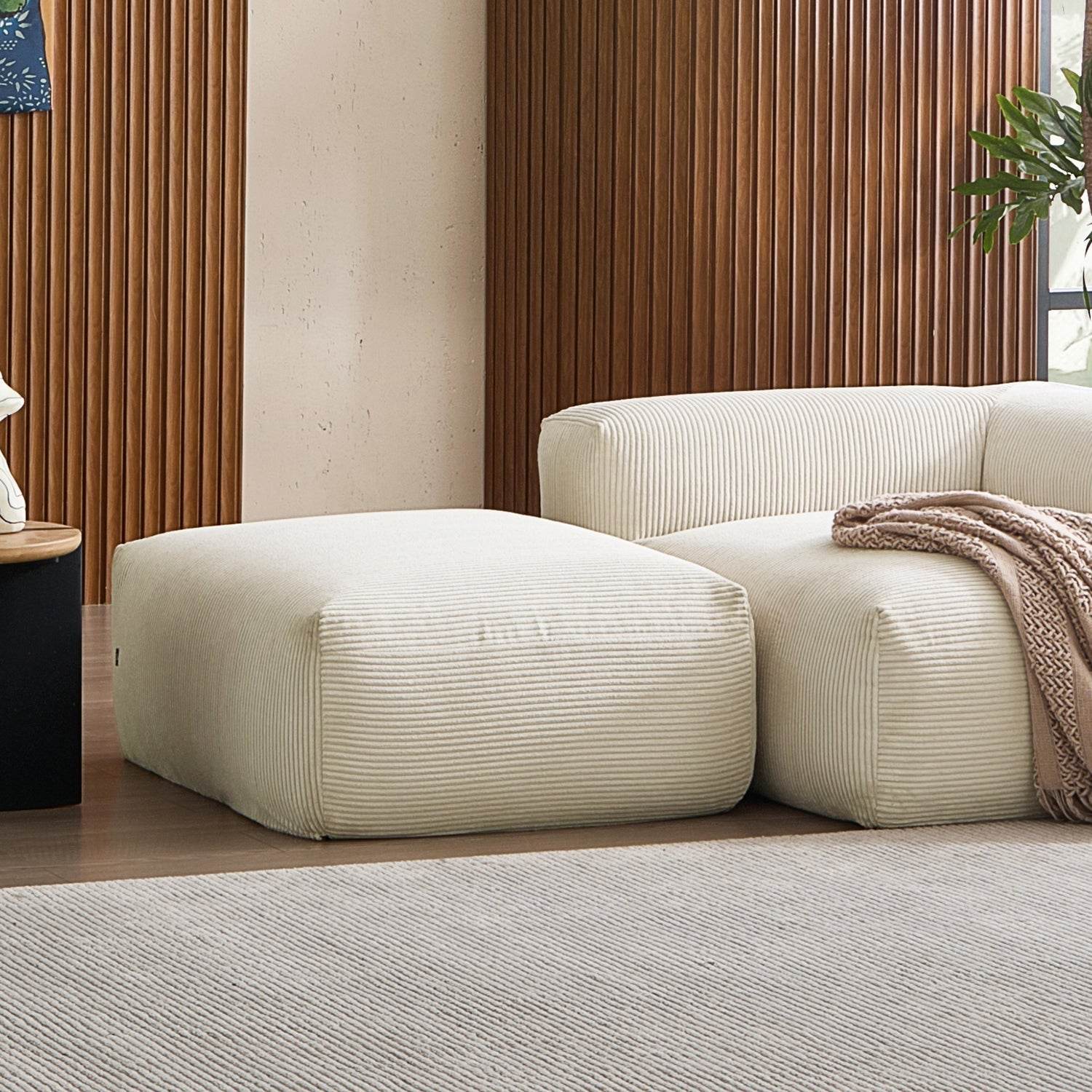 Mellow Half-Closed Sectional with Ottoman - Valyouweho