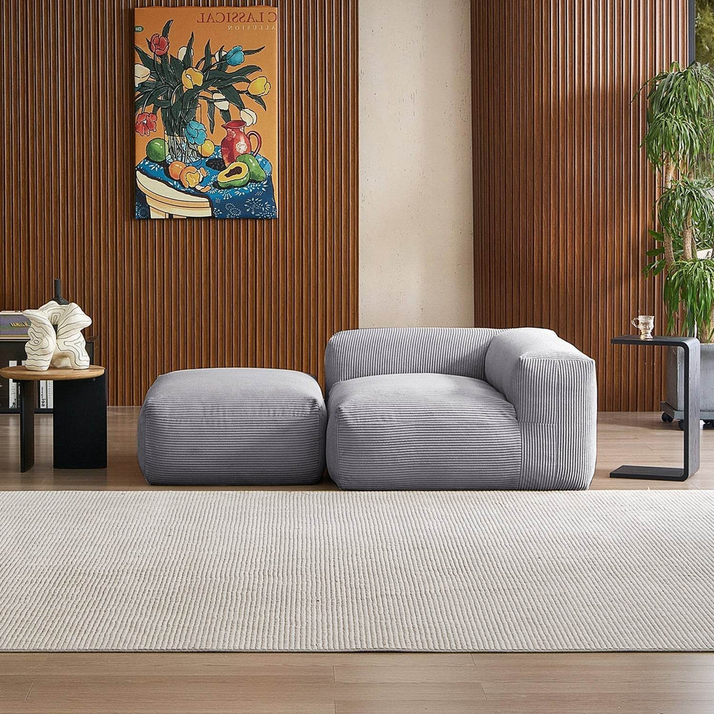 Mellow Half-Closed Sectional with Ottoman - Valyouweho