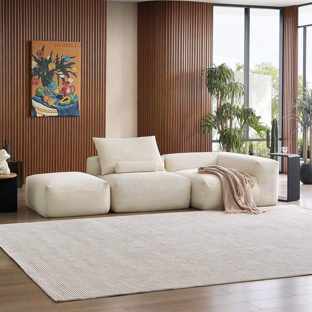 Mellow Half-Closed Sectional with Ottoman - Valyouweho