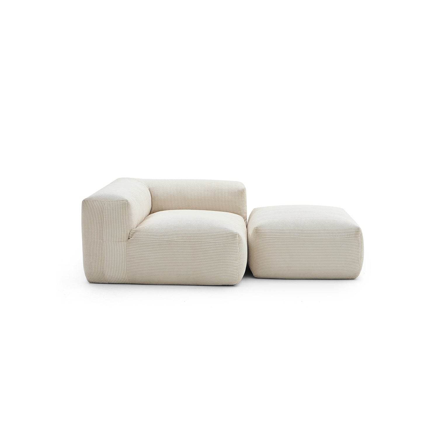 Mellow Half-Closed Sectional with Ottoman - Valyouweho