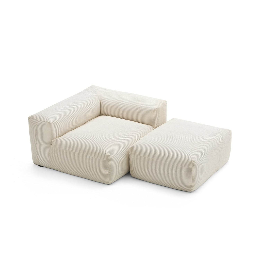 Mellow Half-Closed Sectional with Ottoman - Valyouweho