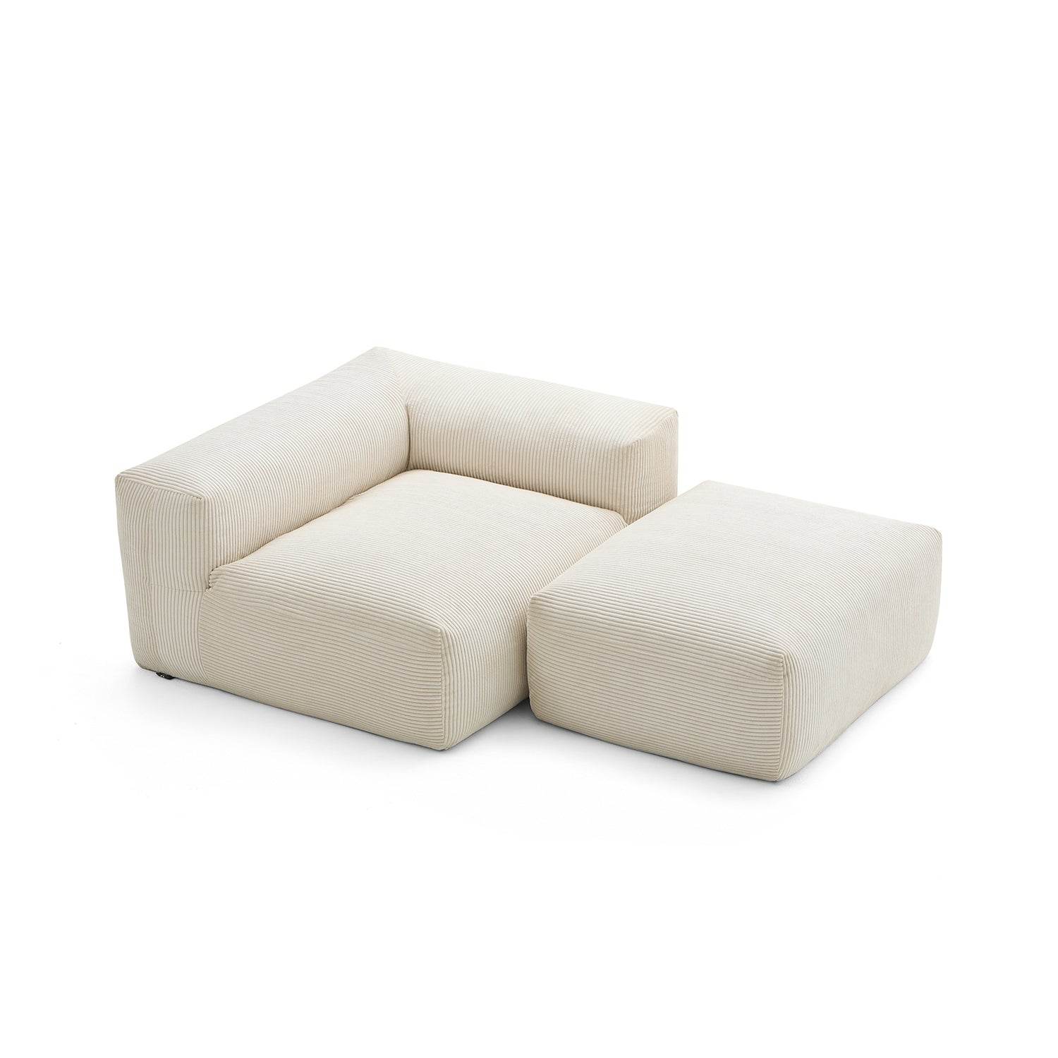 Mellow Half-Closed Sectional with Ottoman - Valyouweho