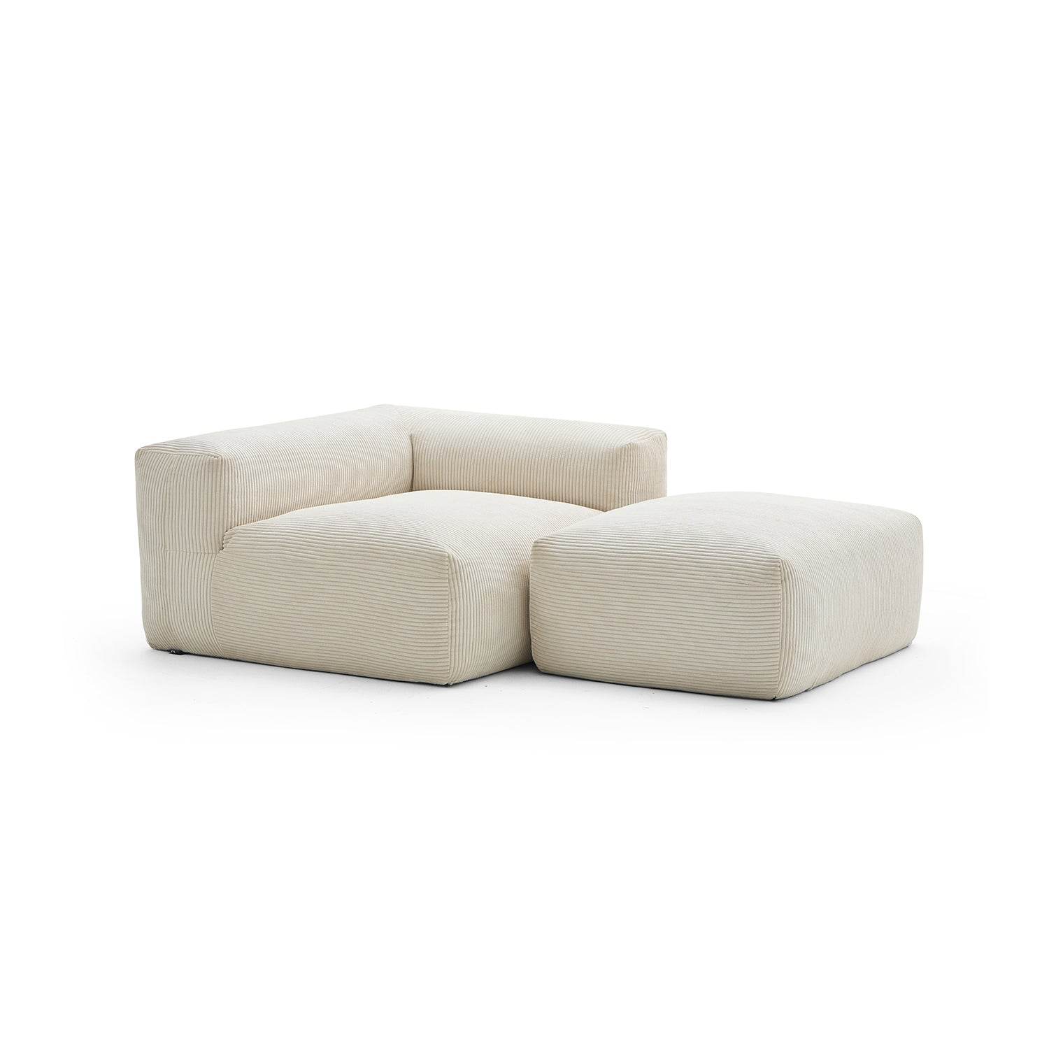 Mellow Half-Closed Sectional with Ottoman - Valyouweho