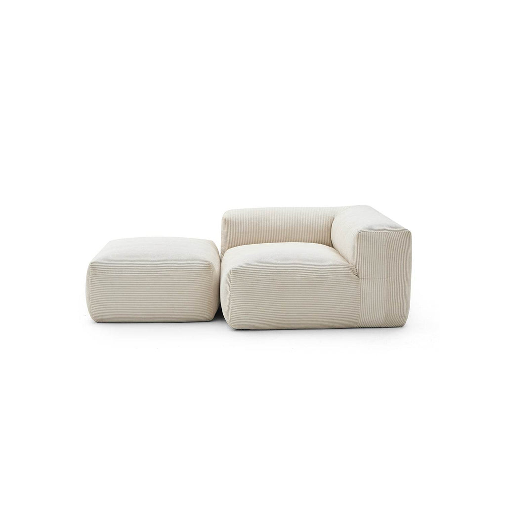 Mellow Half-Closed Sectional with Ottoman - Valyouweho