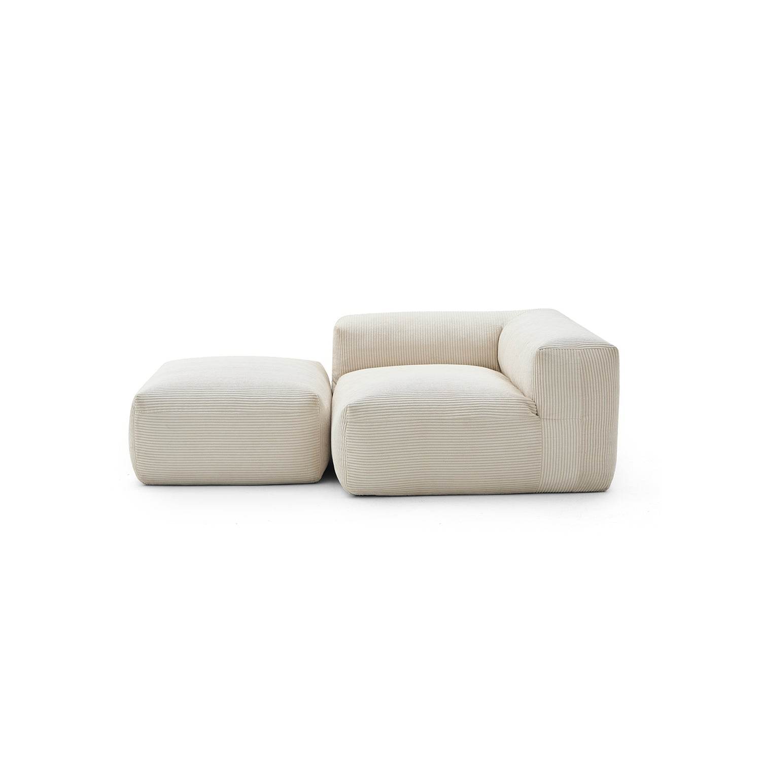 Mellow Half-Closed Sectional with Ottoman - Valyouweho