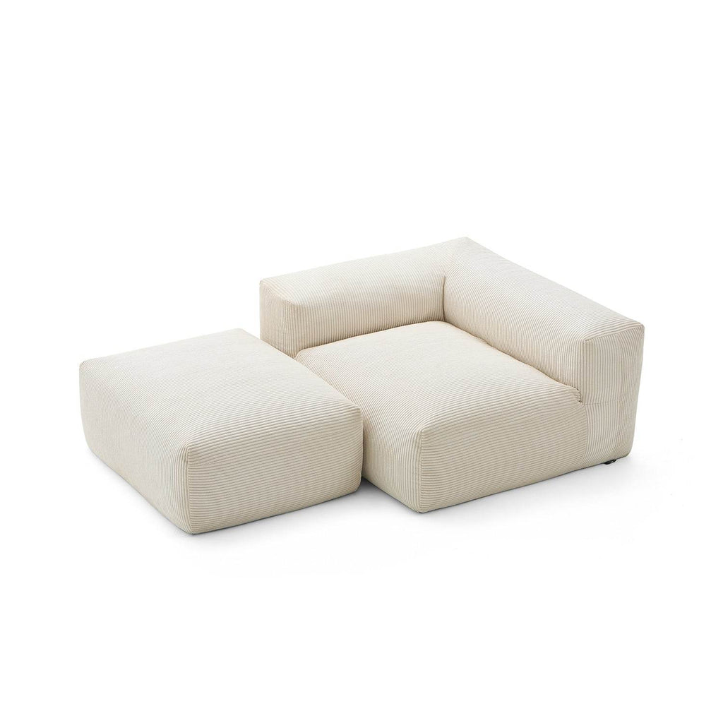 Mellow Half-Closed Sectional with Ottoman - Valyouweho
