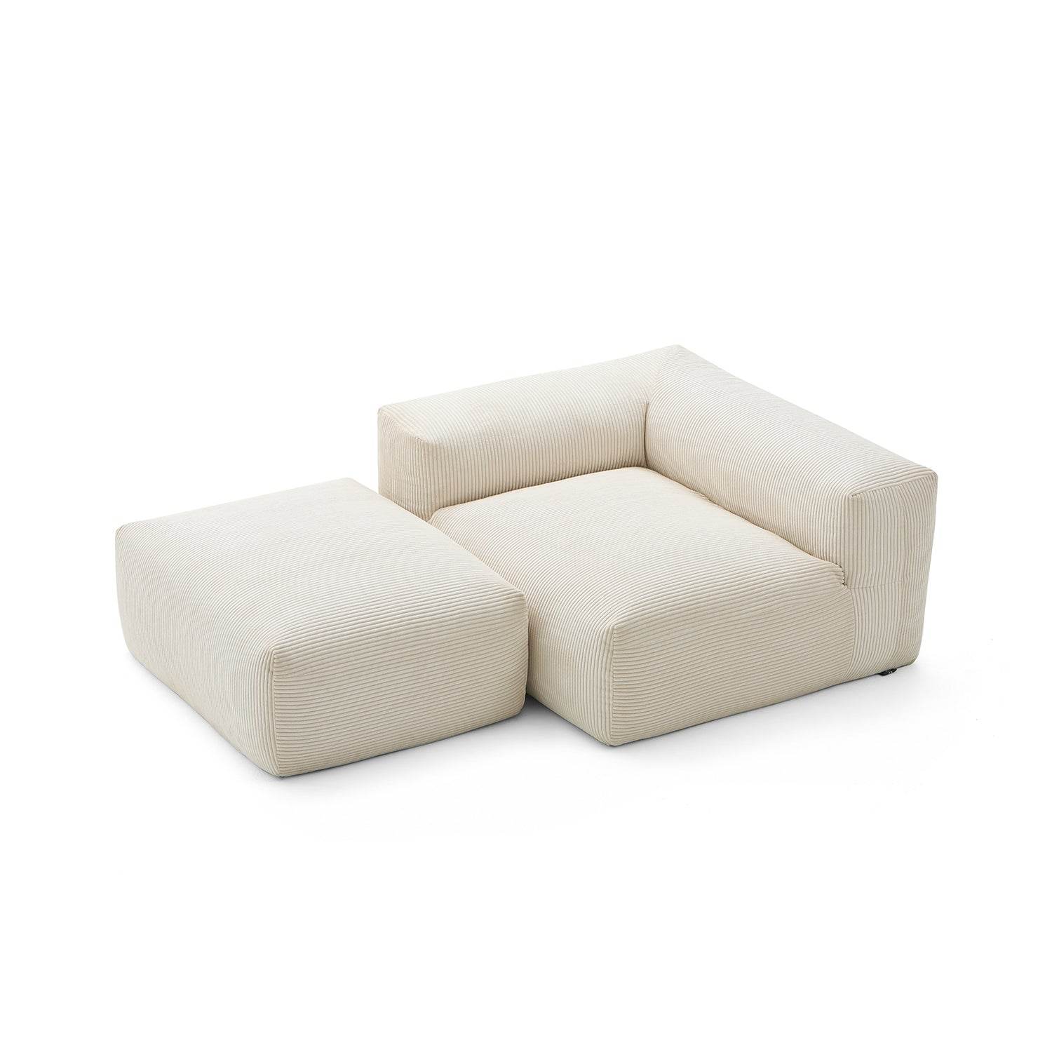 Mellow Half-Closed Sectional with Ottoman - Valyouweho