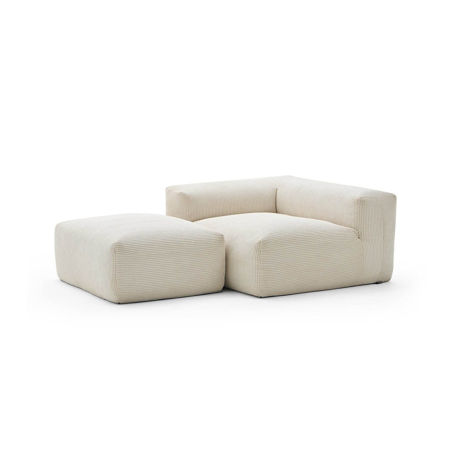 Mellow Half-Closed Sectional with Ottoman - Valyouweho