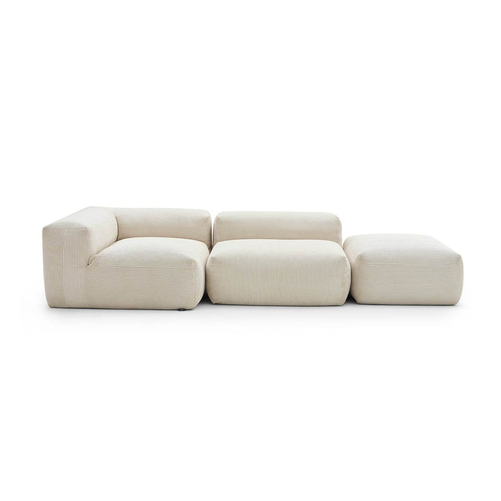 Mellow Half-Closed Sectional with Ottoman - Valyouweho