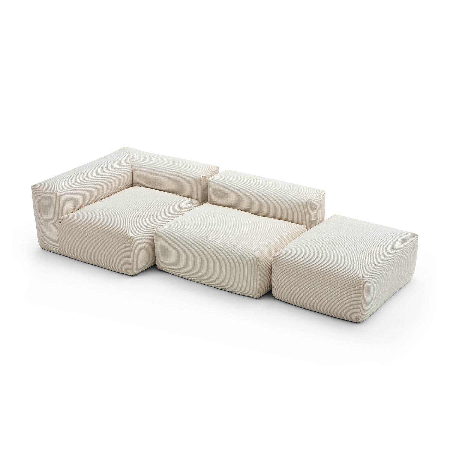 Mellow Half-Closed Sectional with Ottoman - Valyouweho