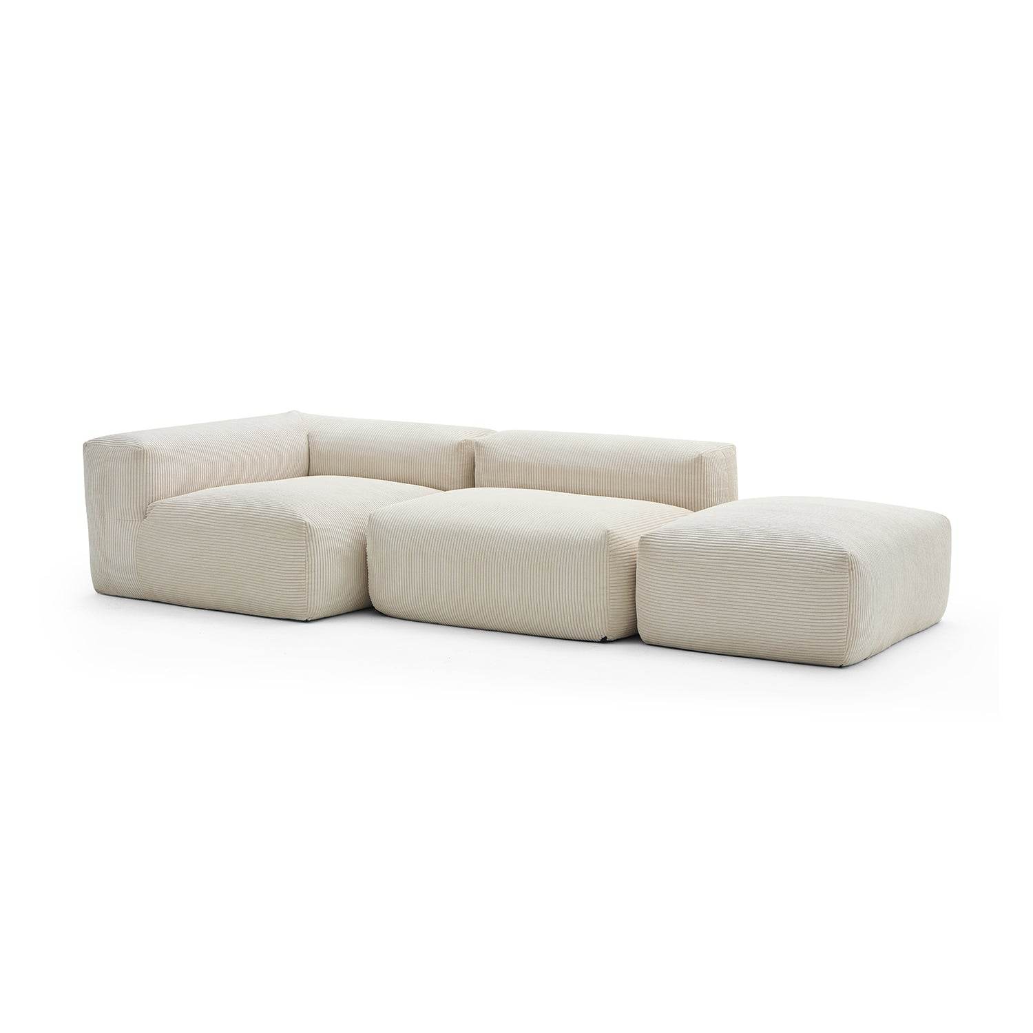 Mellow Half-Closed Sectional with Ottoman - Valyouweho