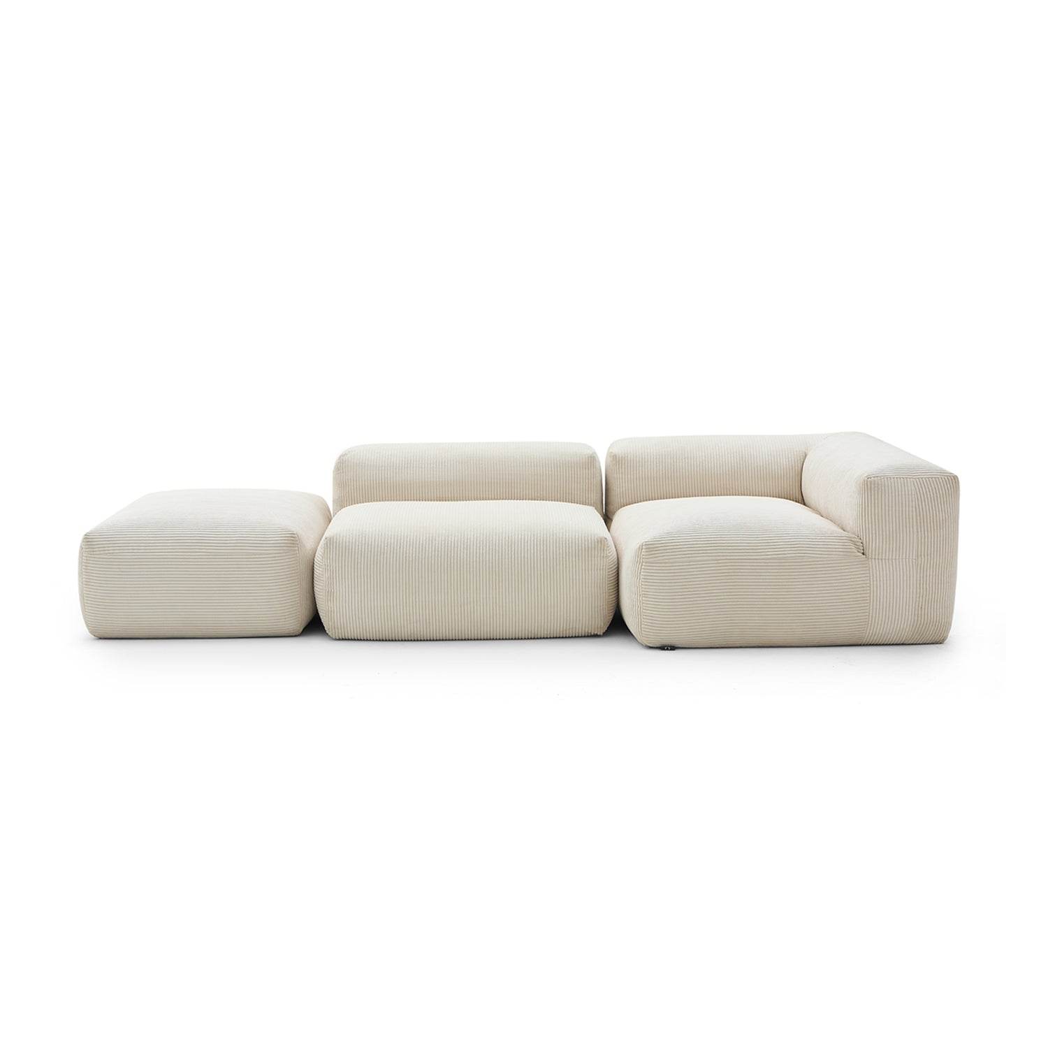 Mellow Half-Closed Sectional with Ottoman - Valyouweho