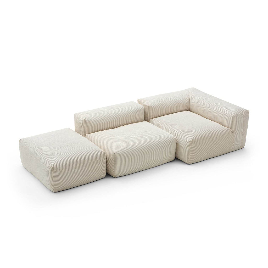 Mellow Half-Closed Sectional with Ottoman - Valyouweho