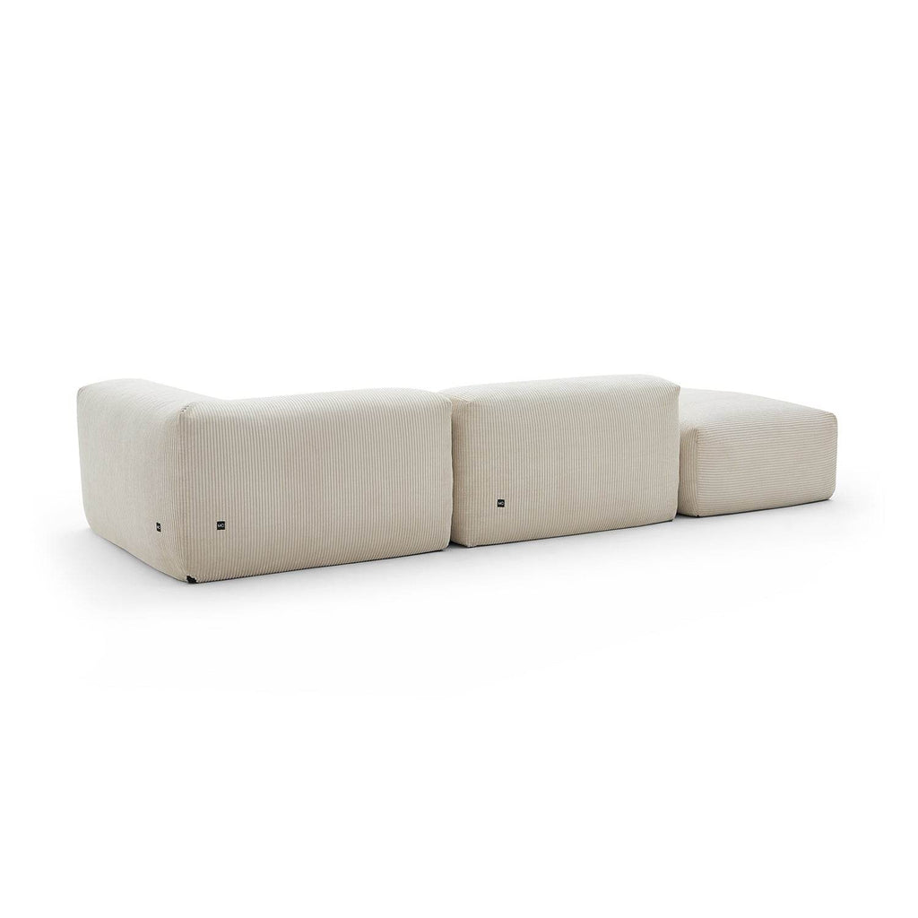 Mellow Half-Closed Sectional with Ottoman - Valyouweho