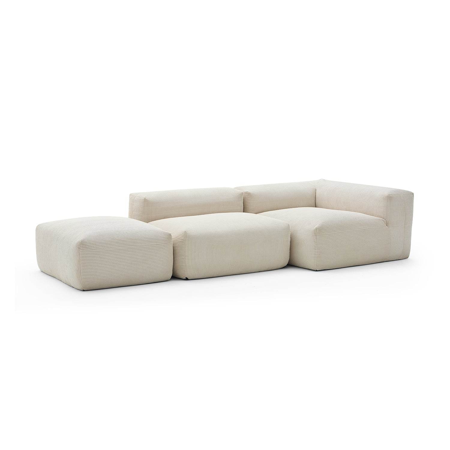 Mellow Half-Closed Sectional with Ottoman - Valyouweho