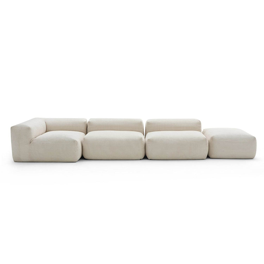 Mellow Half-Closed Sectional with Ottoman - Valyouweho