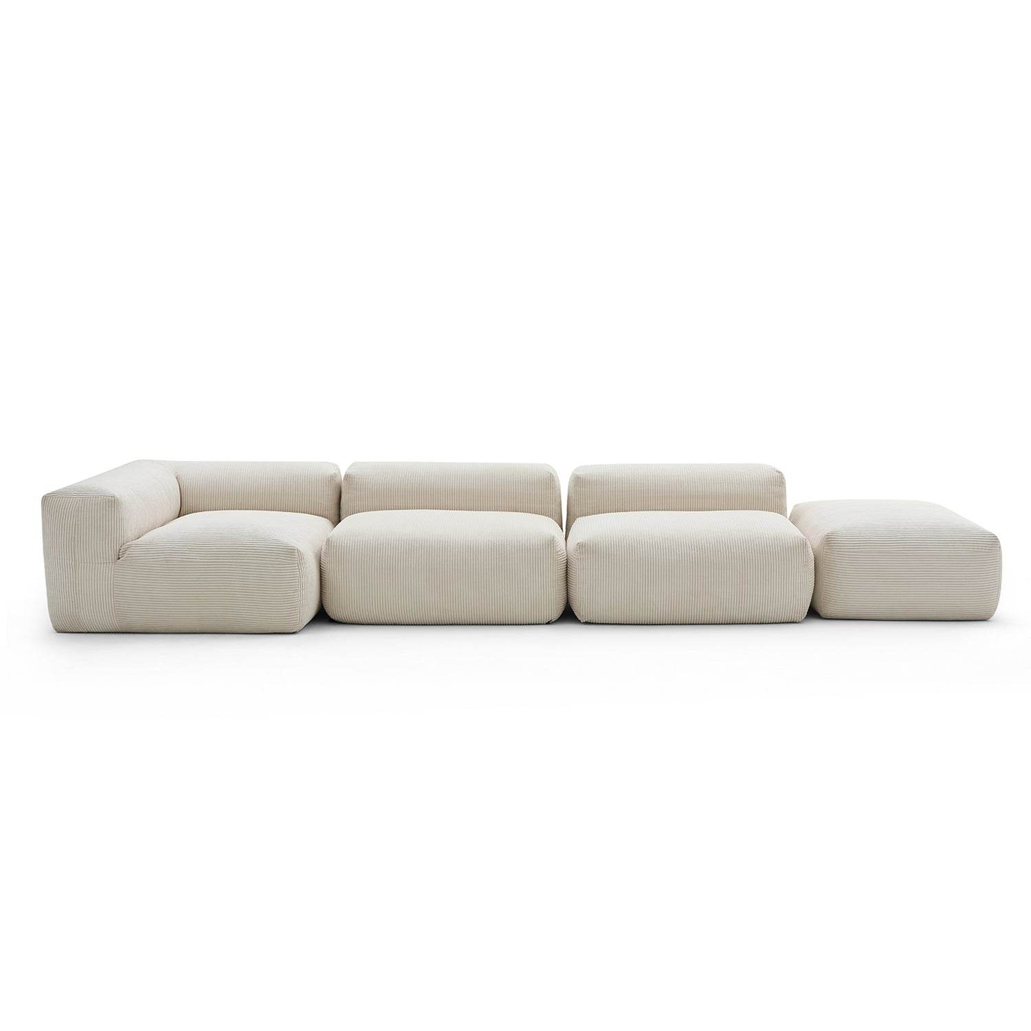 Mellow Half-Closed Sectional with Ottoman - Valyouweho