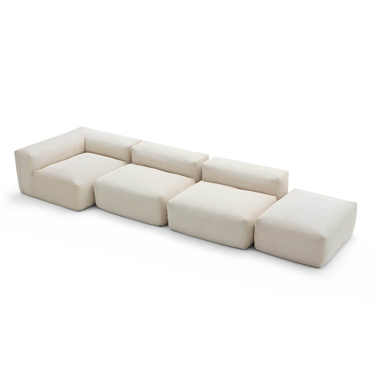 Mellow Half-Closed Sectional with Ottoman - Valyouweho