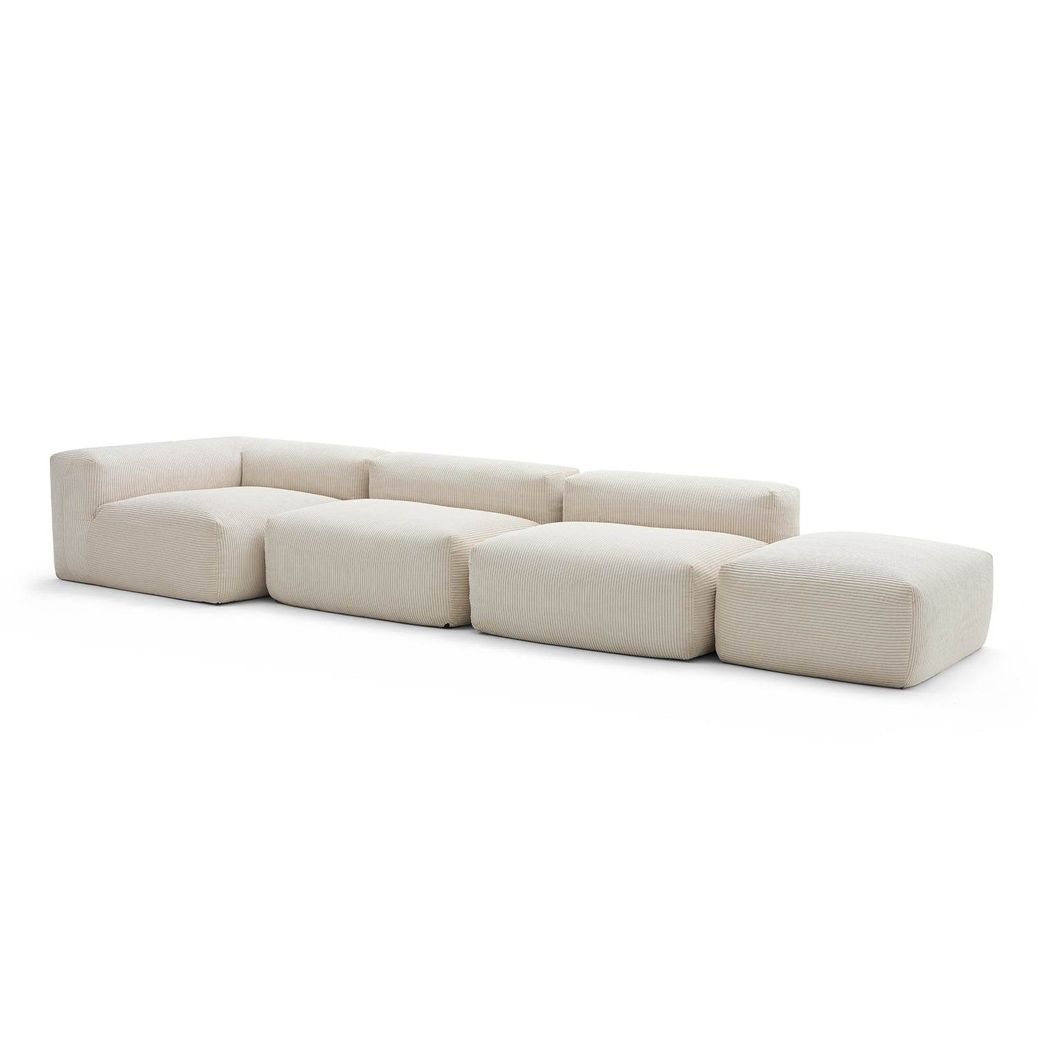 Mellow Half-Closed Sectional with Ottoman - Valyouweho
