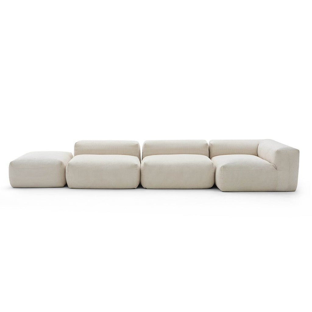Mellow Half-Closed Sectional with Ottoman - Valyouweho