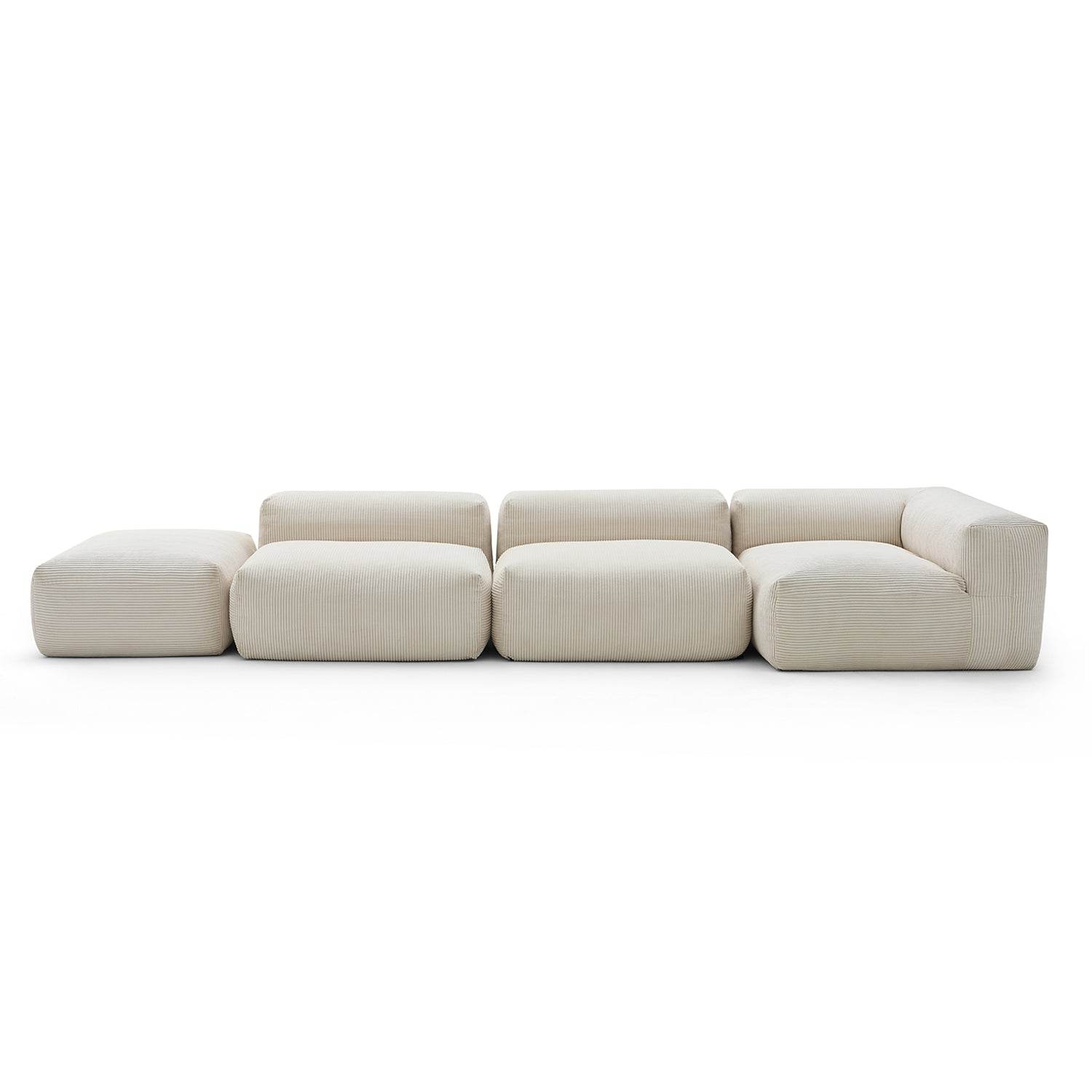 Mellow Half-Closed Sectional with Ottoman - Valyouweho
