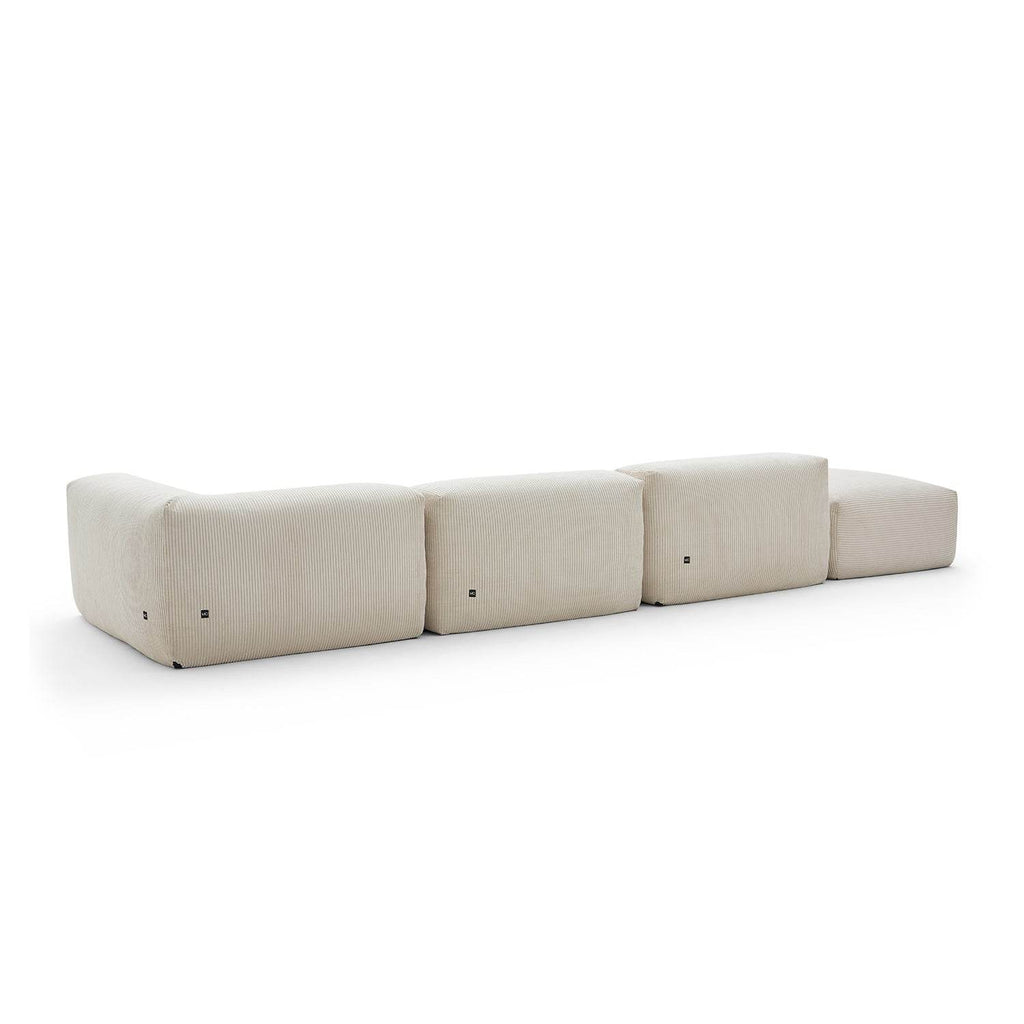 Mellow Half-Closed Sectional with Ottoman - Valyouweho